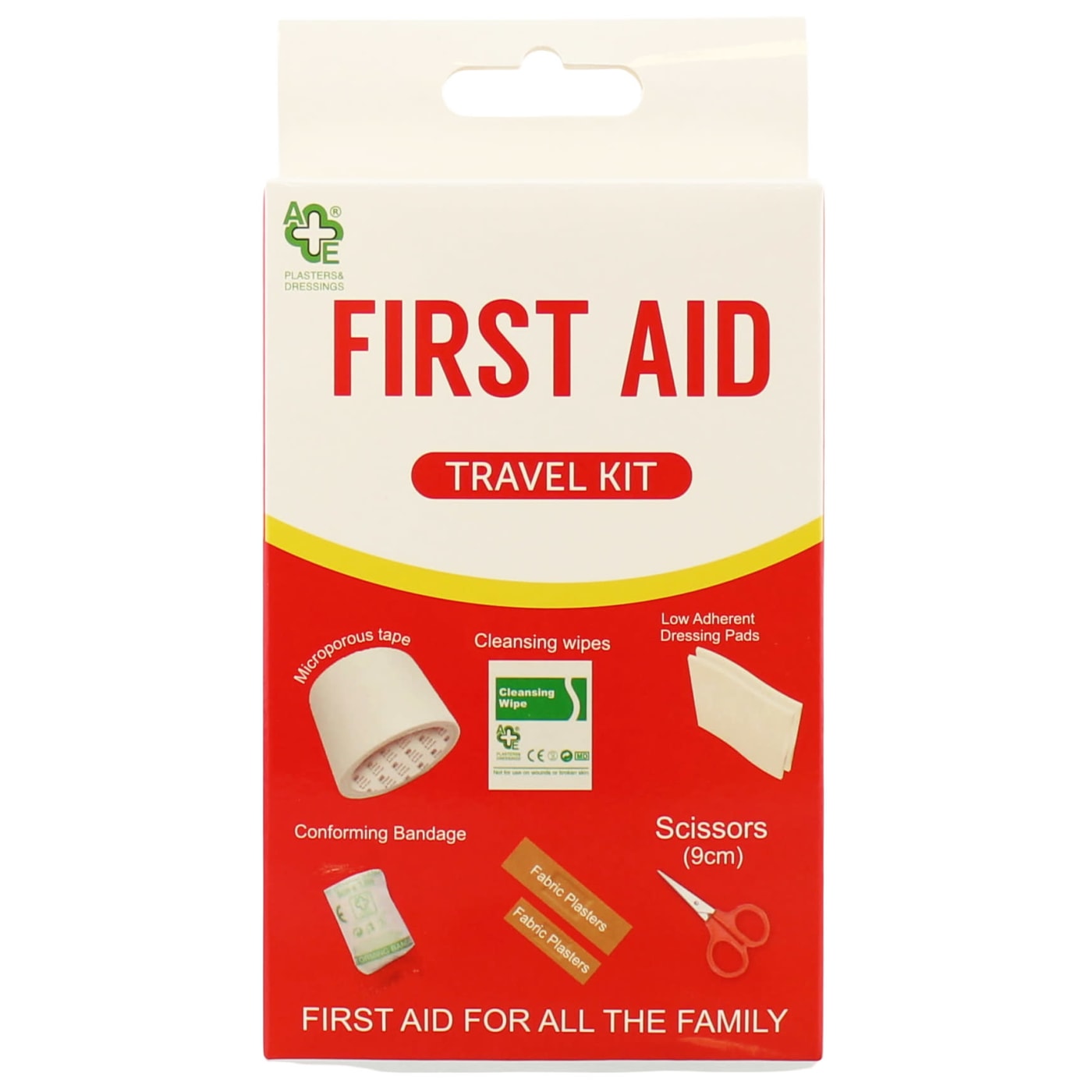 A&E FIRST AID TRAVEL KIT 23PC (SCISSORS, CONFORMING BANDAGE, DRESSING PADS, LONG PL CLEANSING)