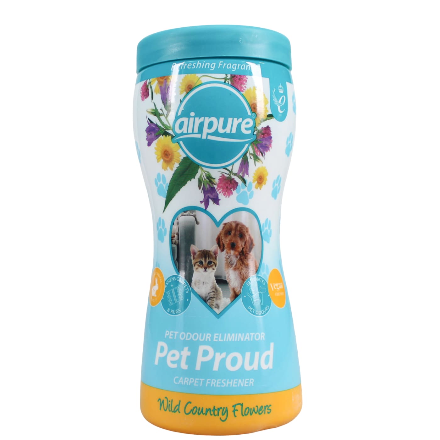 AIRPURE PET PROUD 500G CARPET FRESHENER WILD COUNTRY FLOWERS