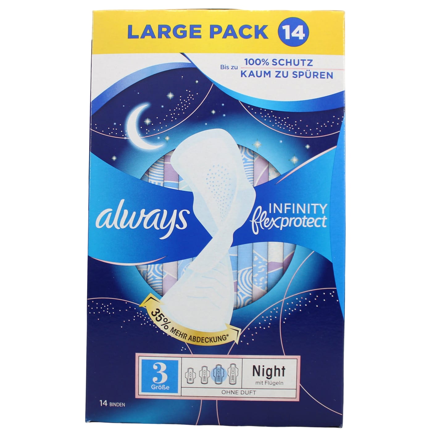 ALWAYS INFINITY FLEXPROTECT NIGHT WITH WINGS 14'S