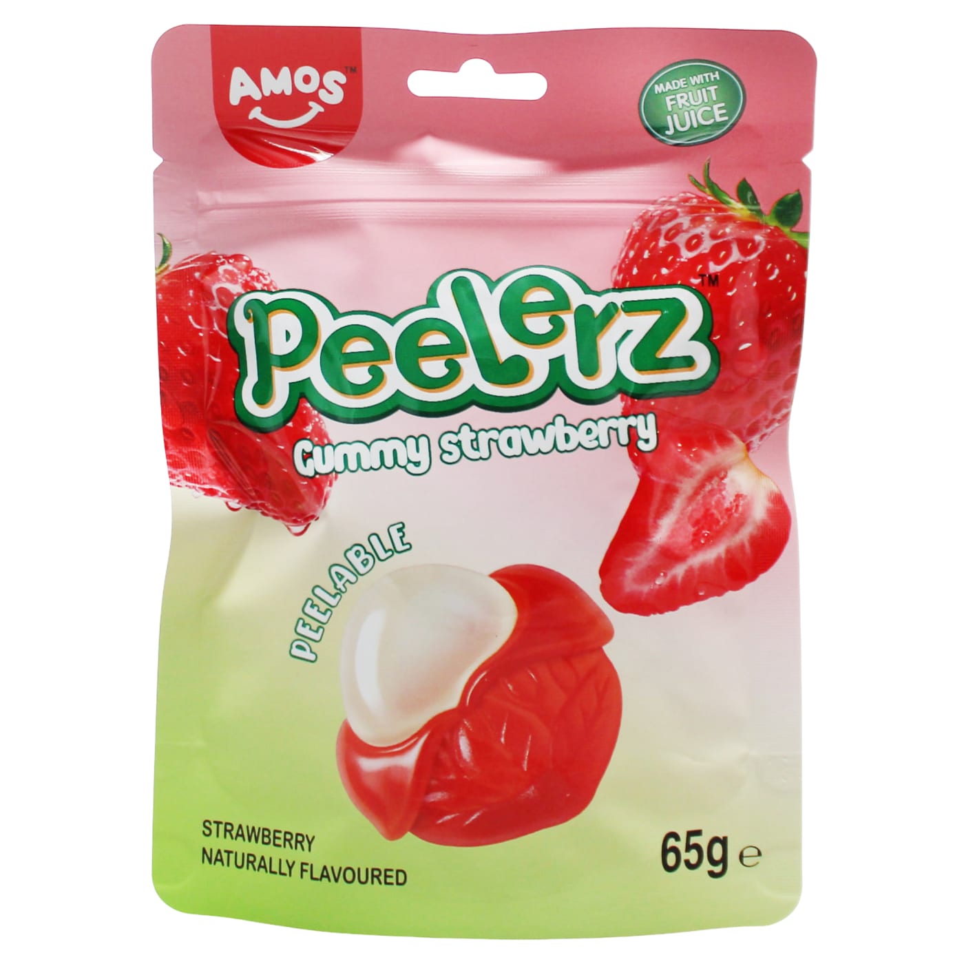 AMOS PEELERZ 65G GUMMY STRAWBERRY