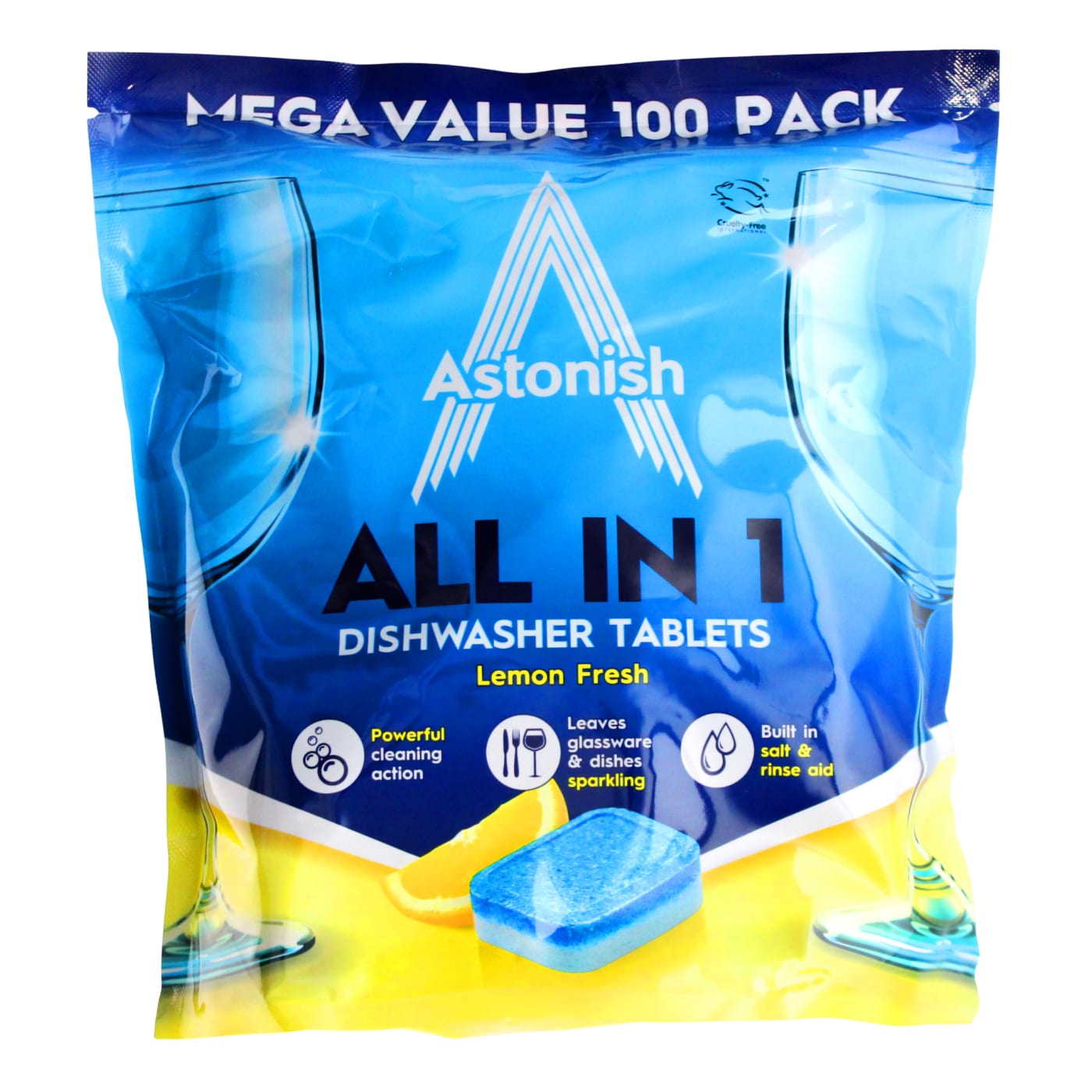 ASTONISH ALL IN 1 DISHWASHER TABLETS LEMON 100'S
