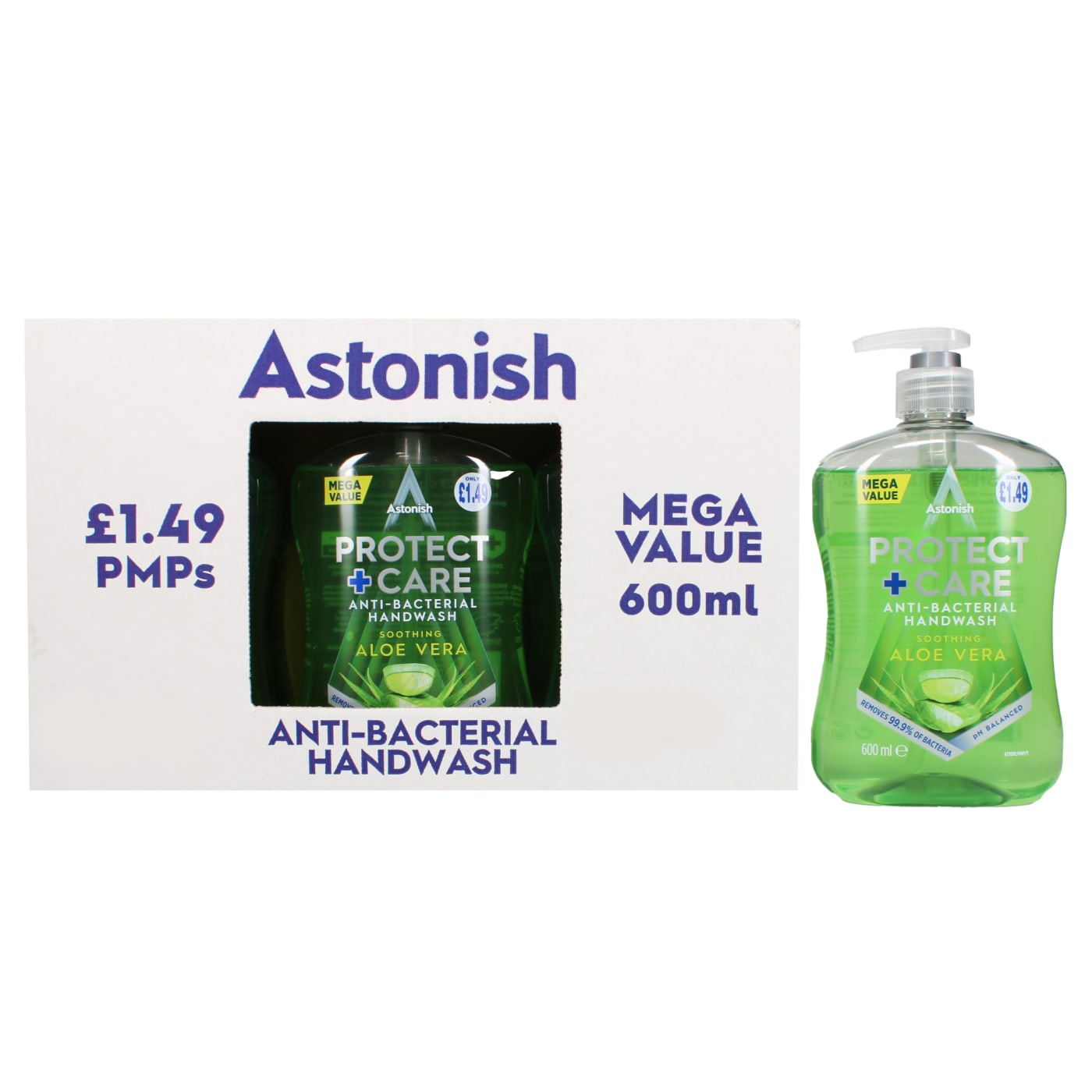 ASTONISH 6X HAND WASH ALOE PMP £1.49 600ML