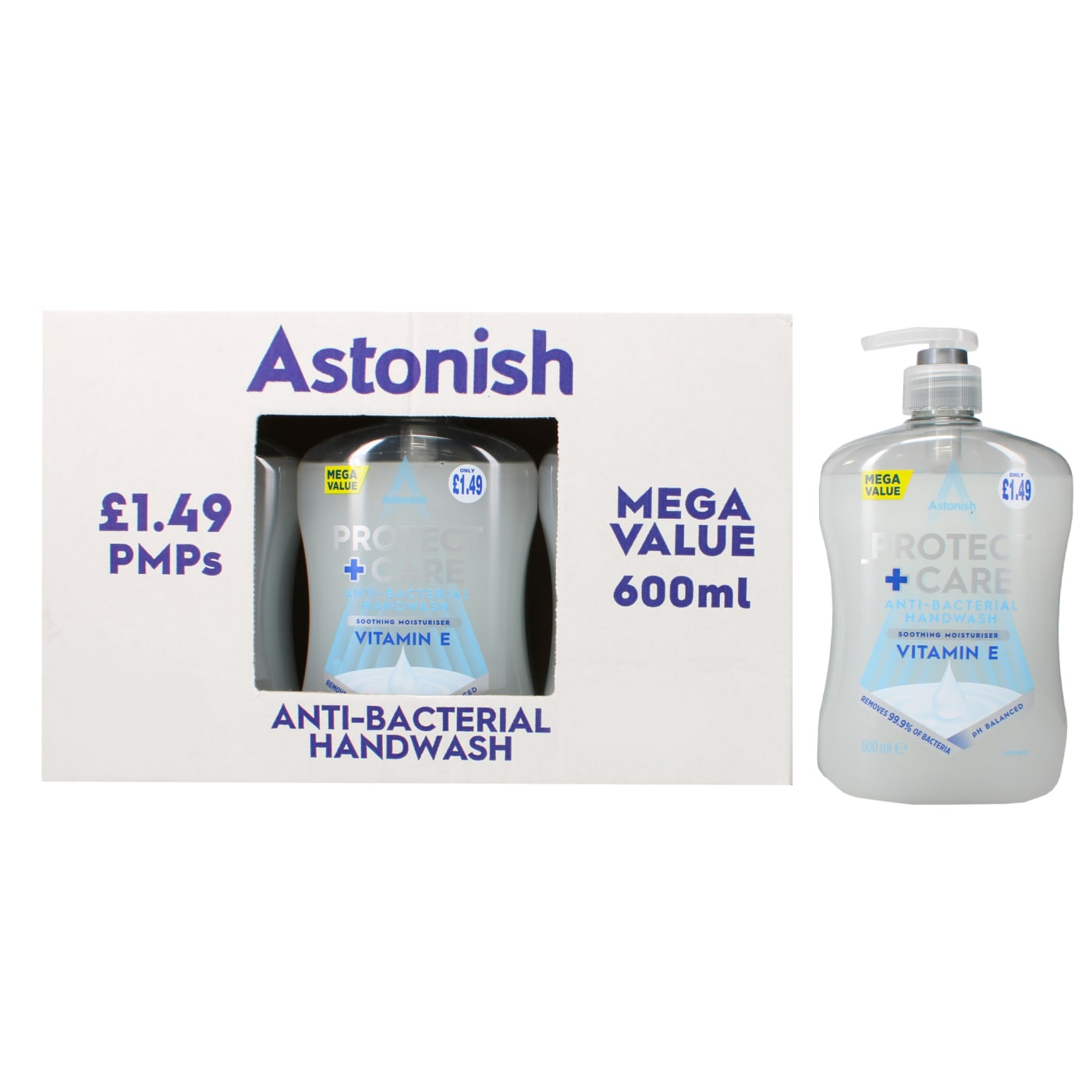 ASTONISH 6X HAND WASH VITAMIN E PMP £1.49 600ML