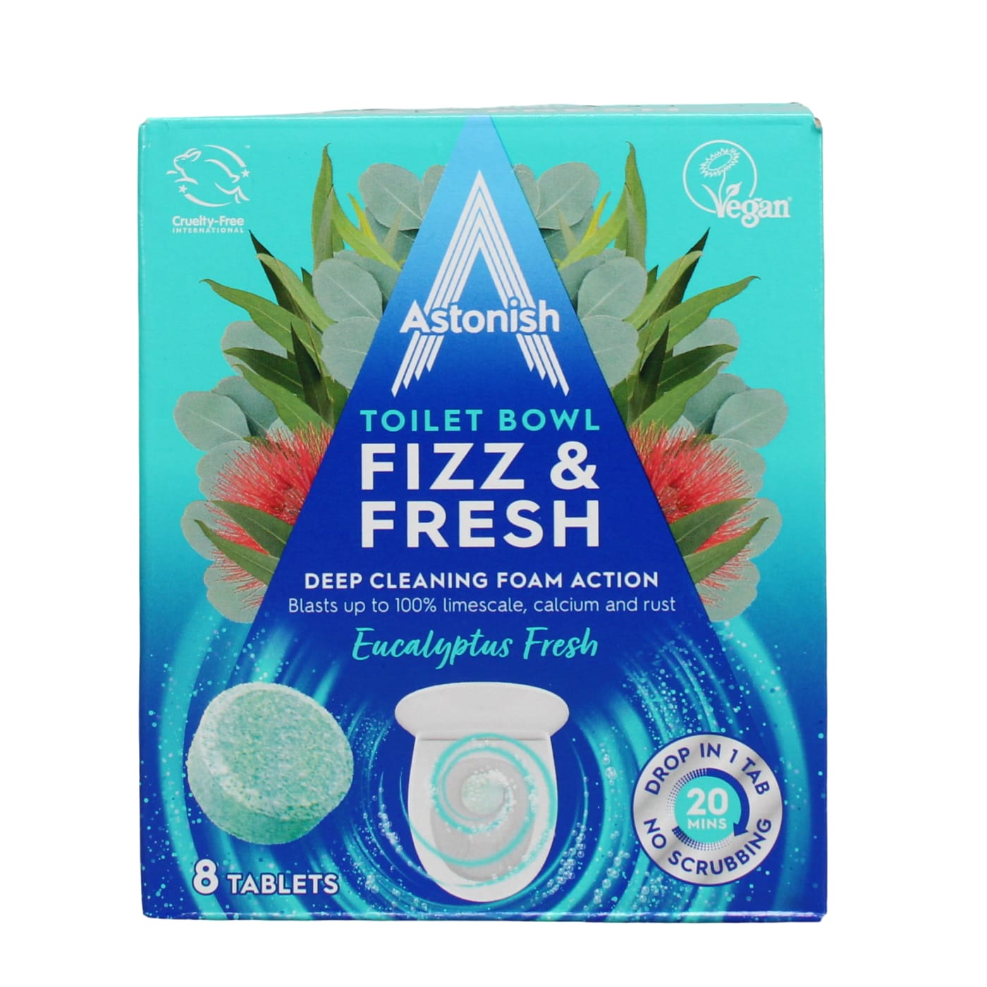 ASTONISH TOILET BOWL CLEAN TABS EUCALYPTUS FRESH 8'S