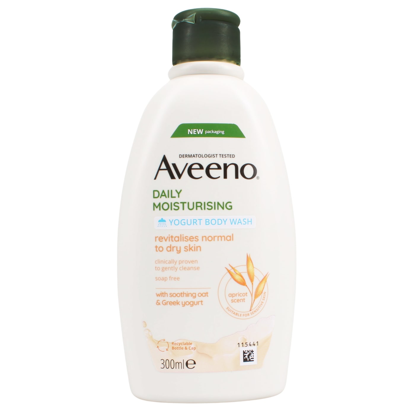 AVEENO DAILY MOISTURISING BODY WASH APRICOT & HONEY 300ML