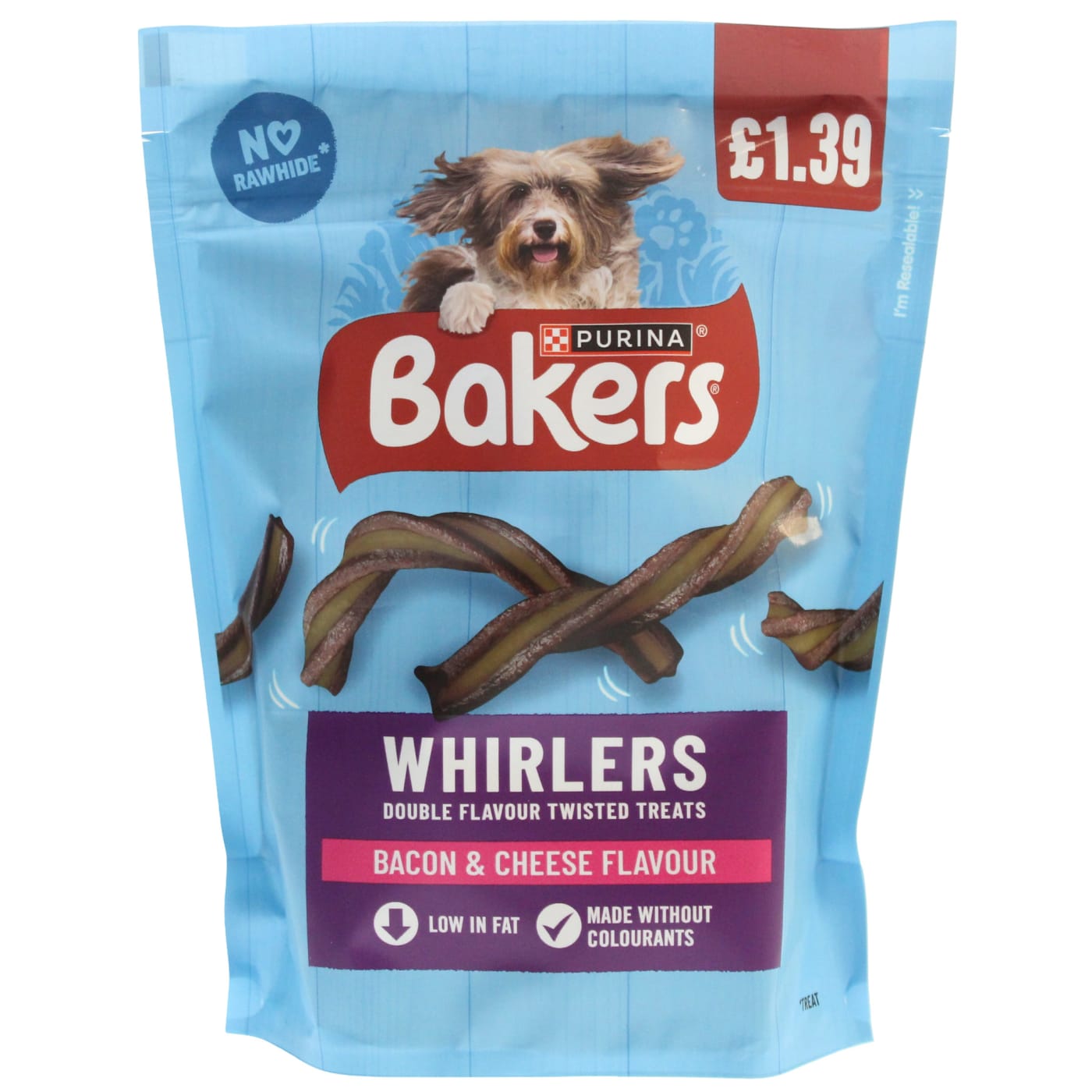 BAKERS WHIRLERS 130G CHEESE & BACON PMP £1.39