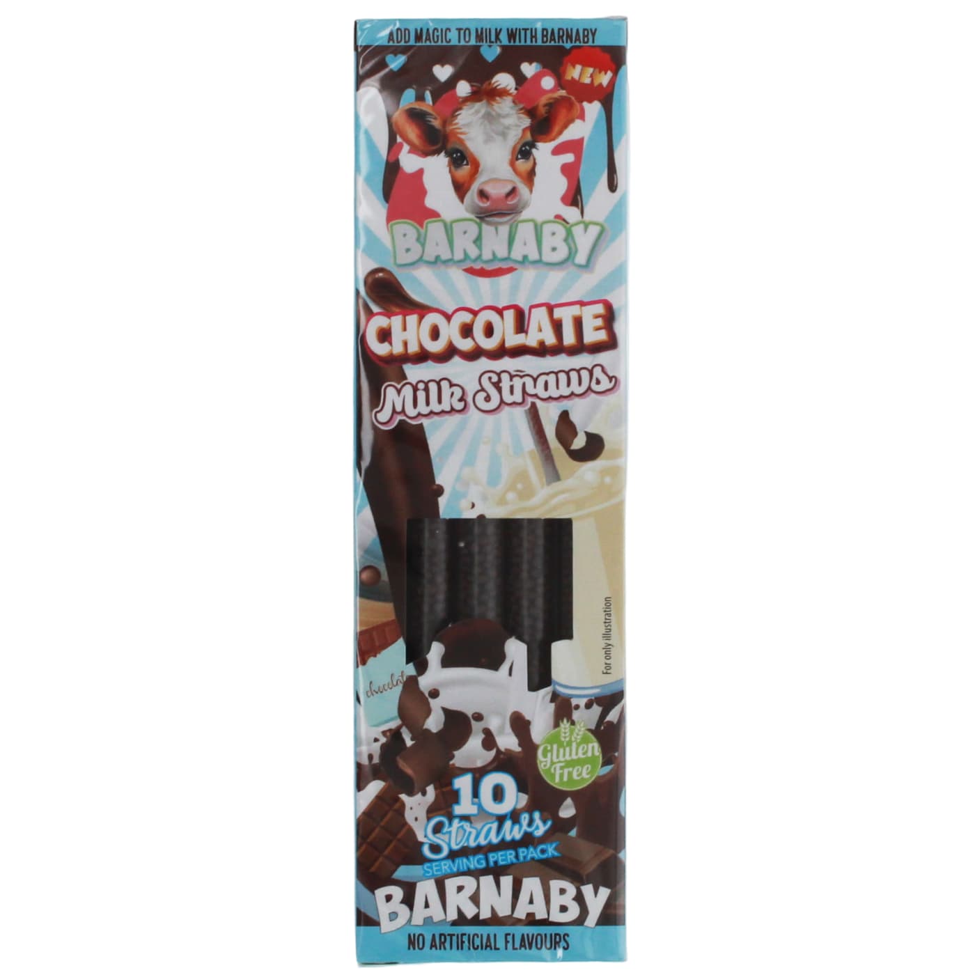 BARNABY MILK STRAWS CHOCOLATE 10 PACK