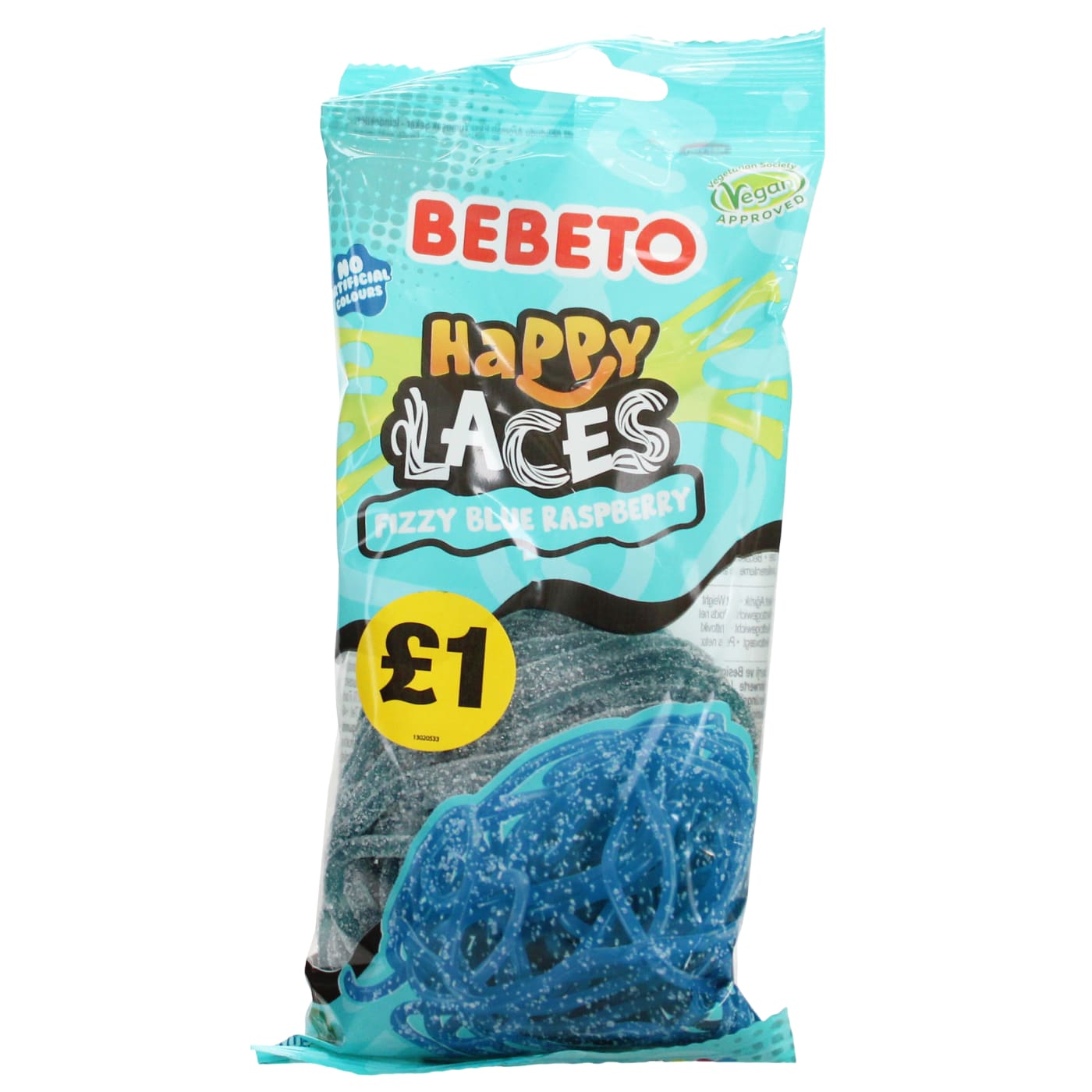 BEBETO 140G FIZZY BLUE RASPBERRY LACES PMP £1