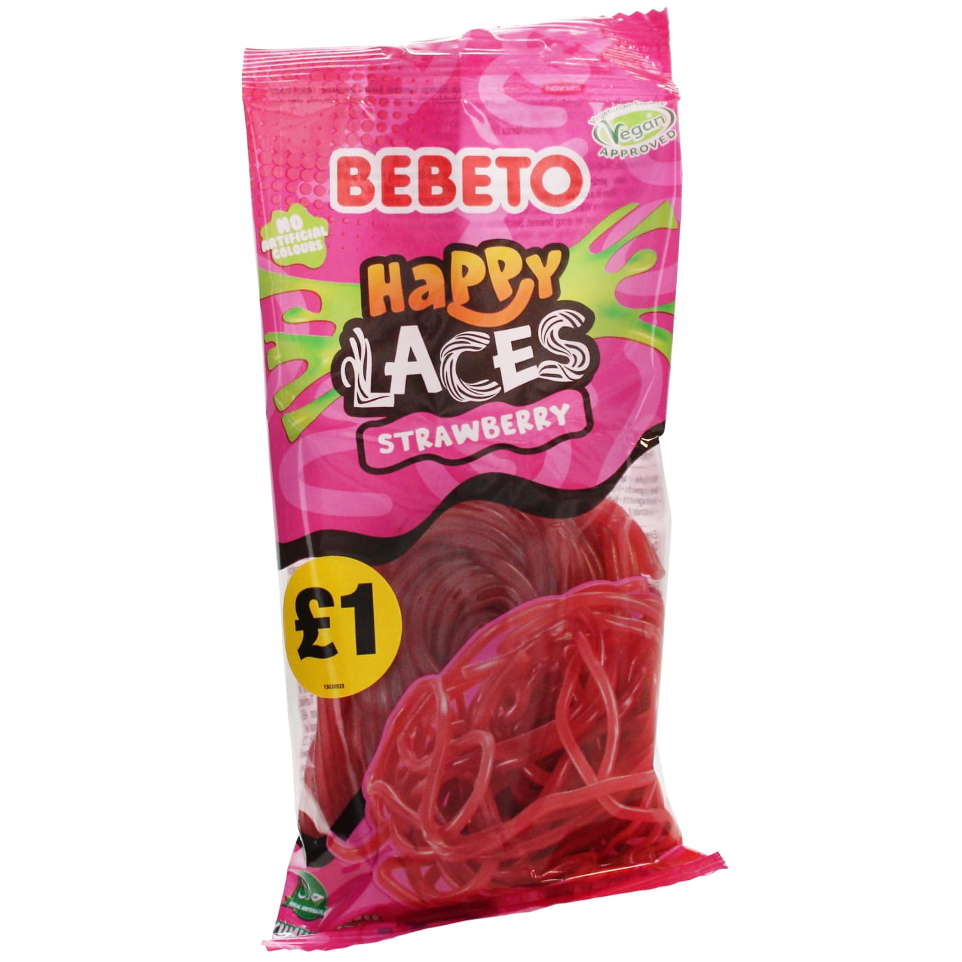 BEBETO 140G STRAWBERRY LACES PMP £1