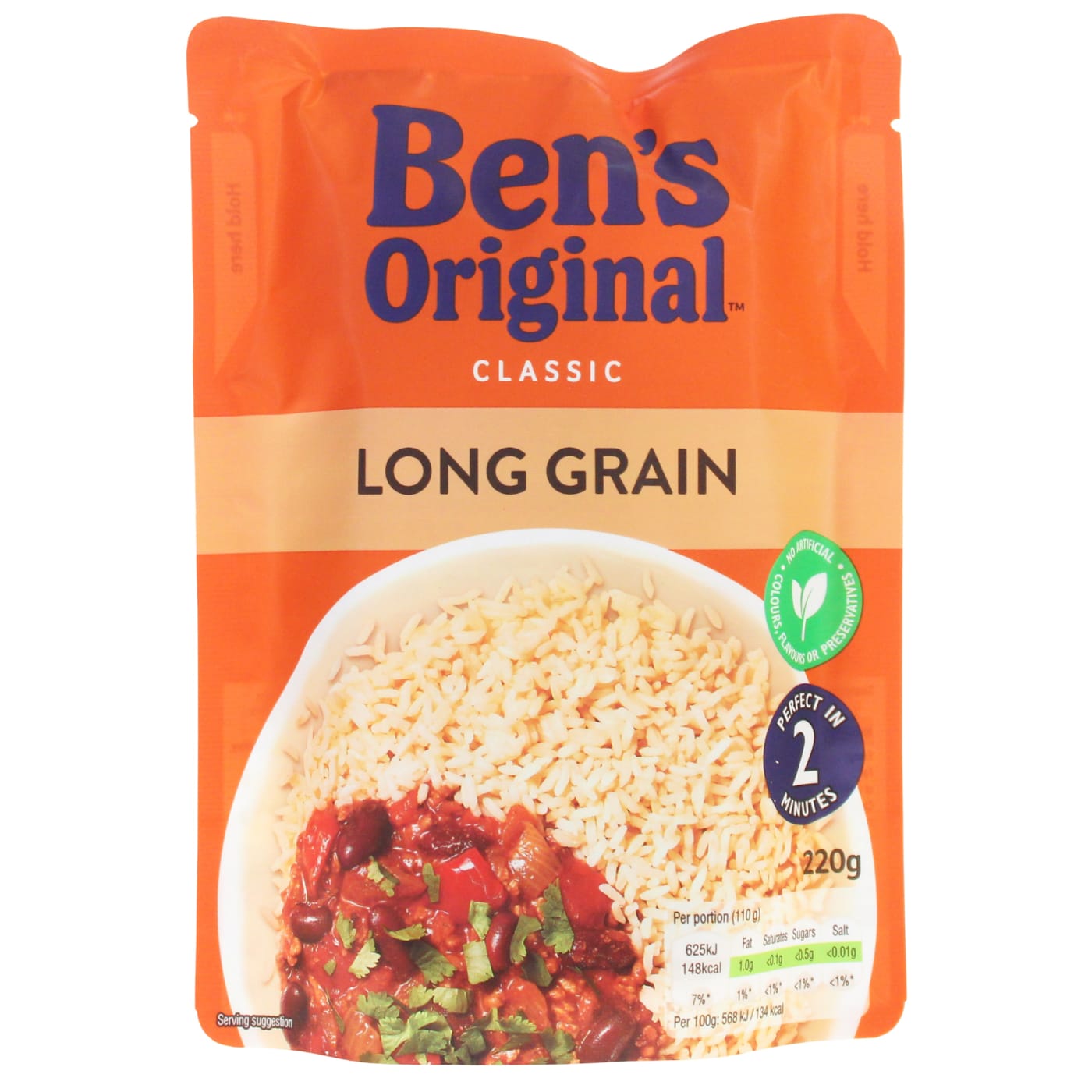 BEN'S ORIGINAL 220G MICROWAVE RICE LONG GRAIN