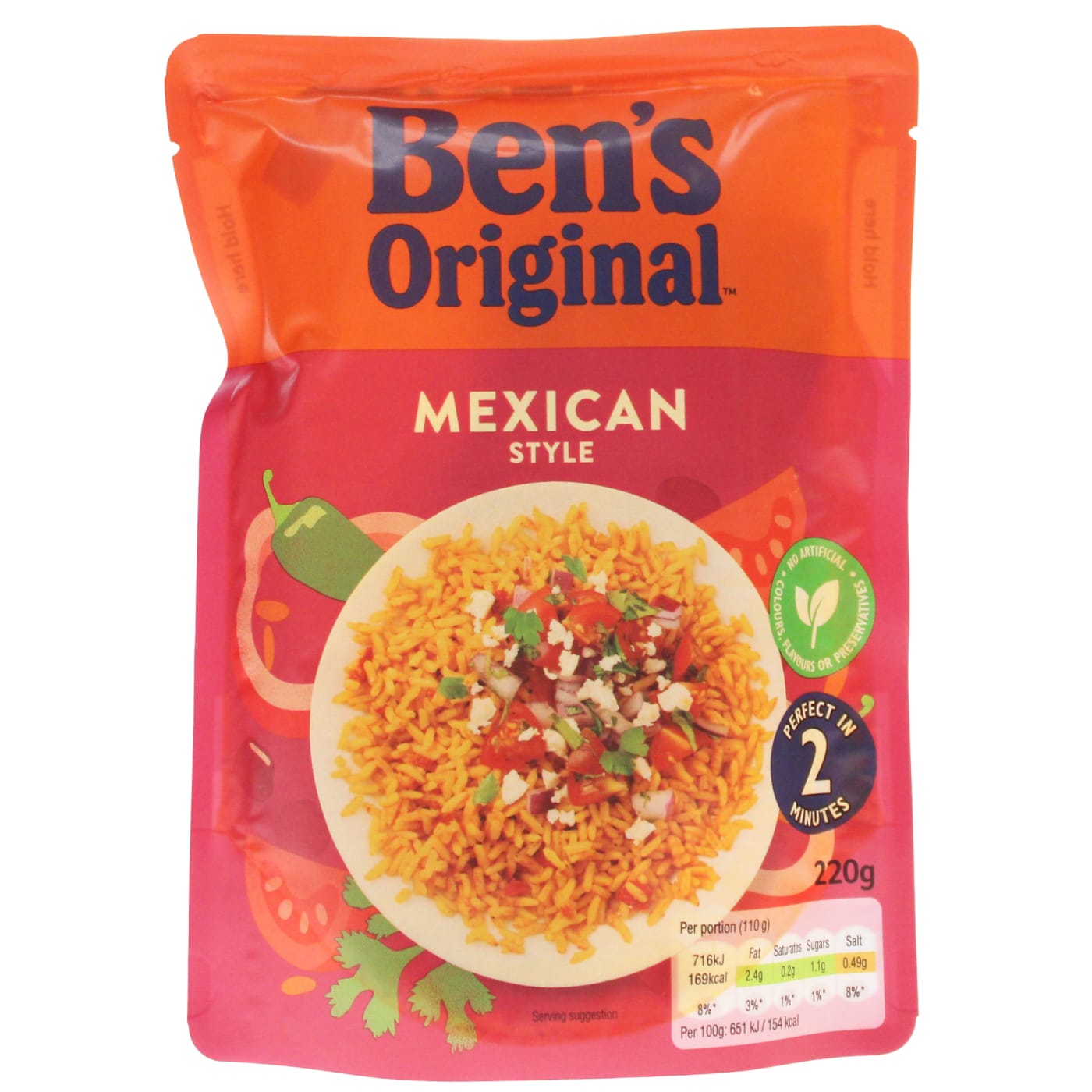BEN'S ORIGINAL 220G MICROWAVE RICE MEXICAN STYLE