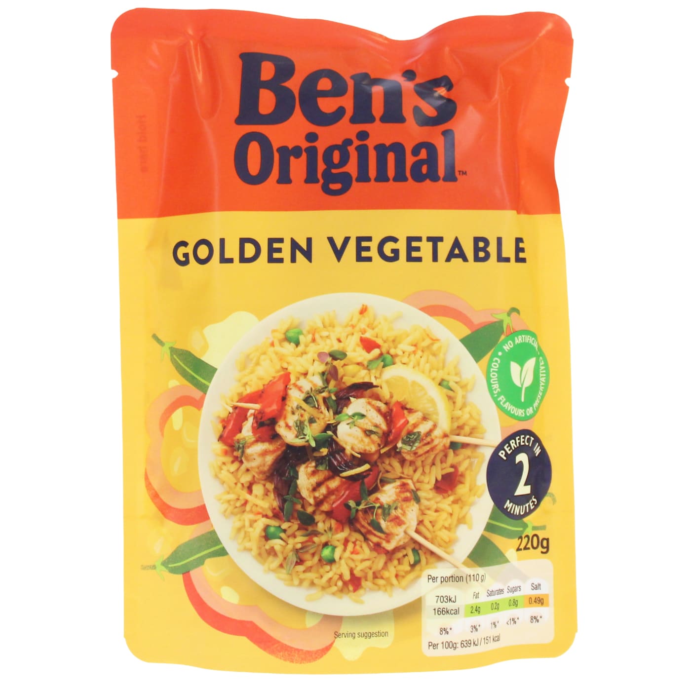 BEN'S ORIGINAL 220G MICROWAVE RICE GOLDEN VEGETABLE