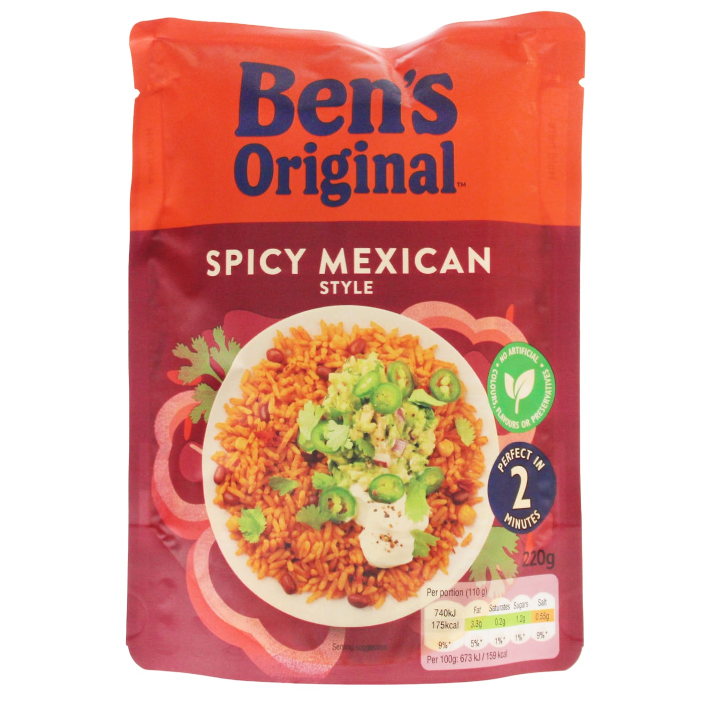 BEN'S ORIGINAL 220G MICROWAVE RICE SPICY MEXICAN