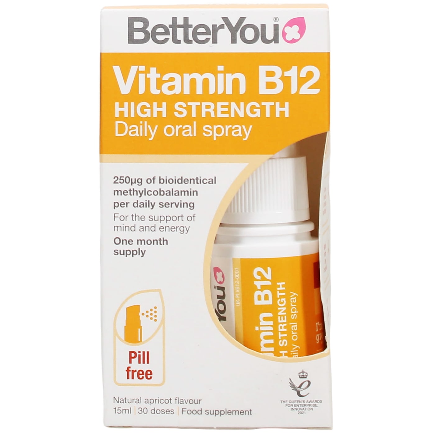 BETTERYOU DAILY ORAL SPRAY VITAMIN B12 HIGH STRENGTH 15ML