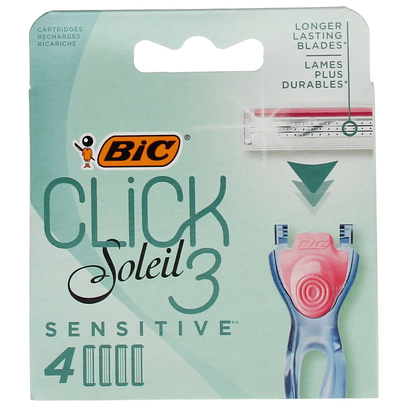BIC CLICK 3 SOLEIL SENSITIVE BLADES 4'S