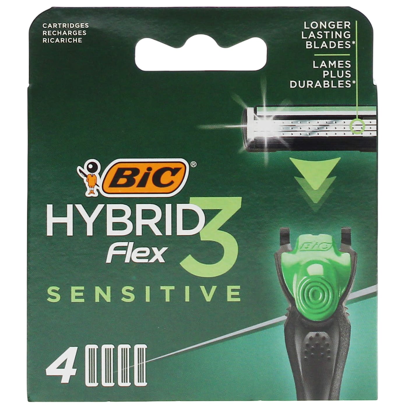 BIC HYBRID 3 FLEX BLADES SENSITIVE 4'S