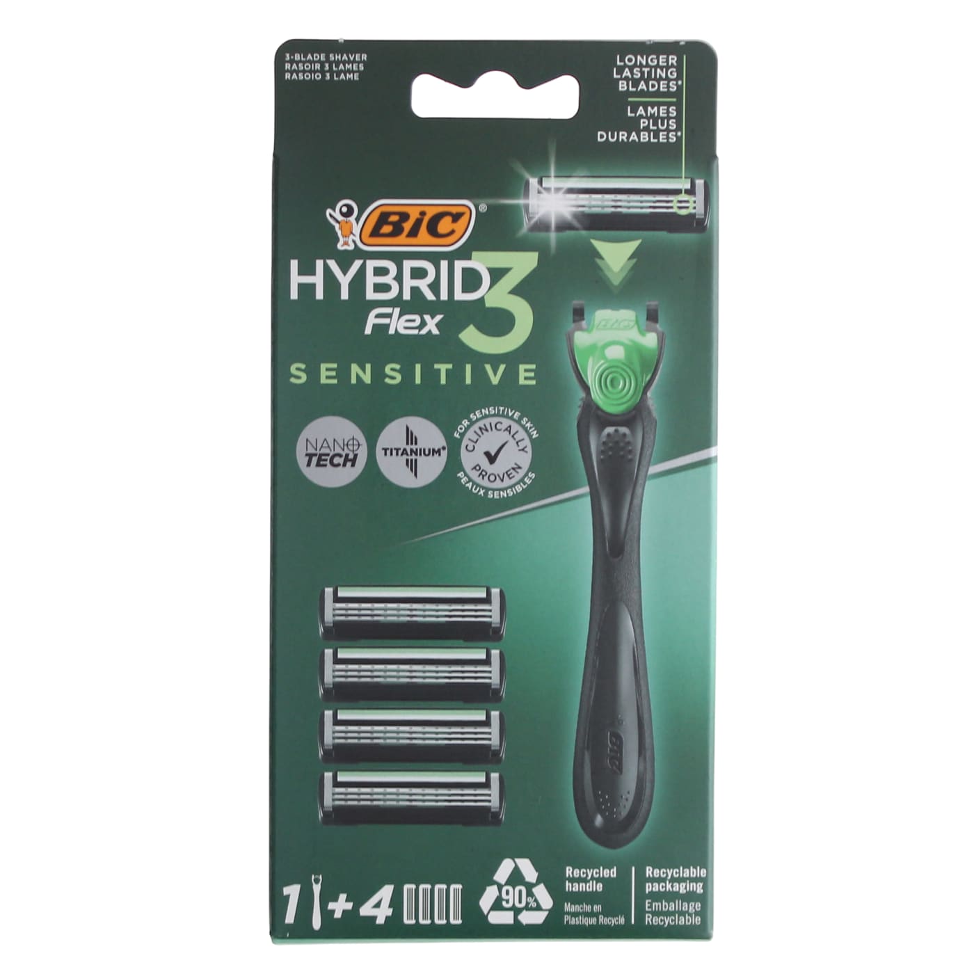 BIC HYBRID 3 FLEX RAZOR SENSITIVE 4UP