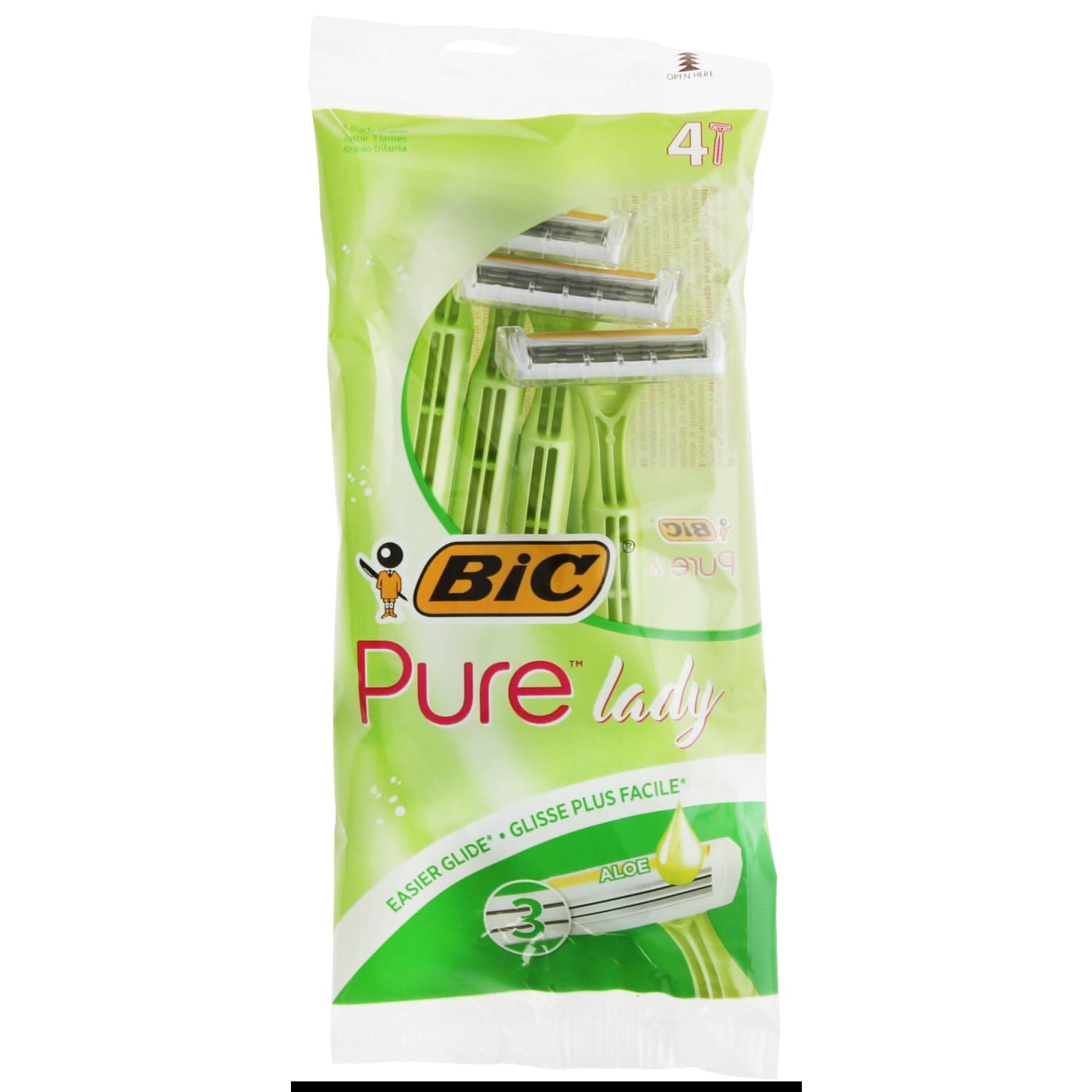BIC PURE LADY DISPOSABLE RAZOR WITH ALOE 4'S