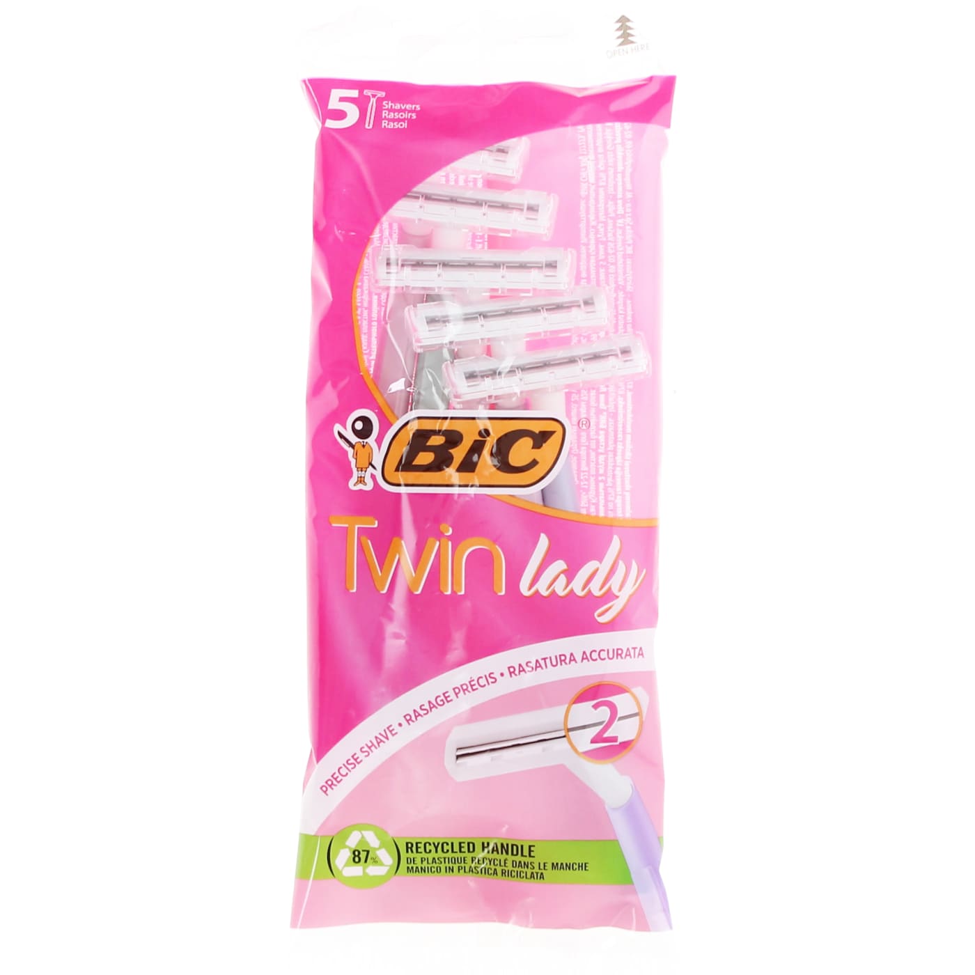 BIC TWIN LADY DISPOSABLE RAZOR SENSITIVE 5'S ASSORTED