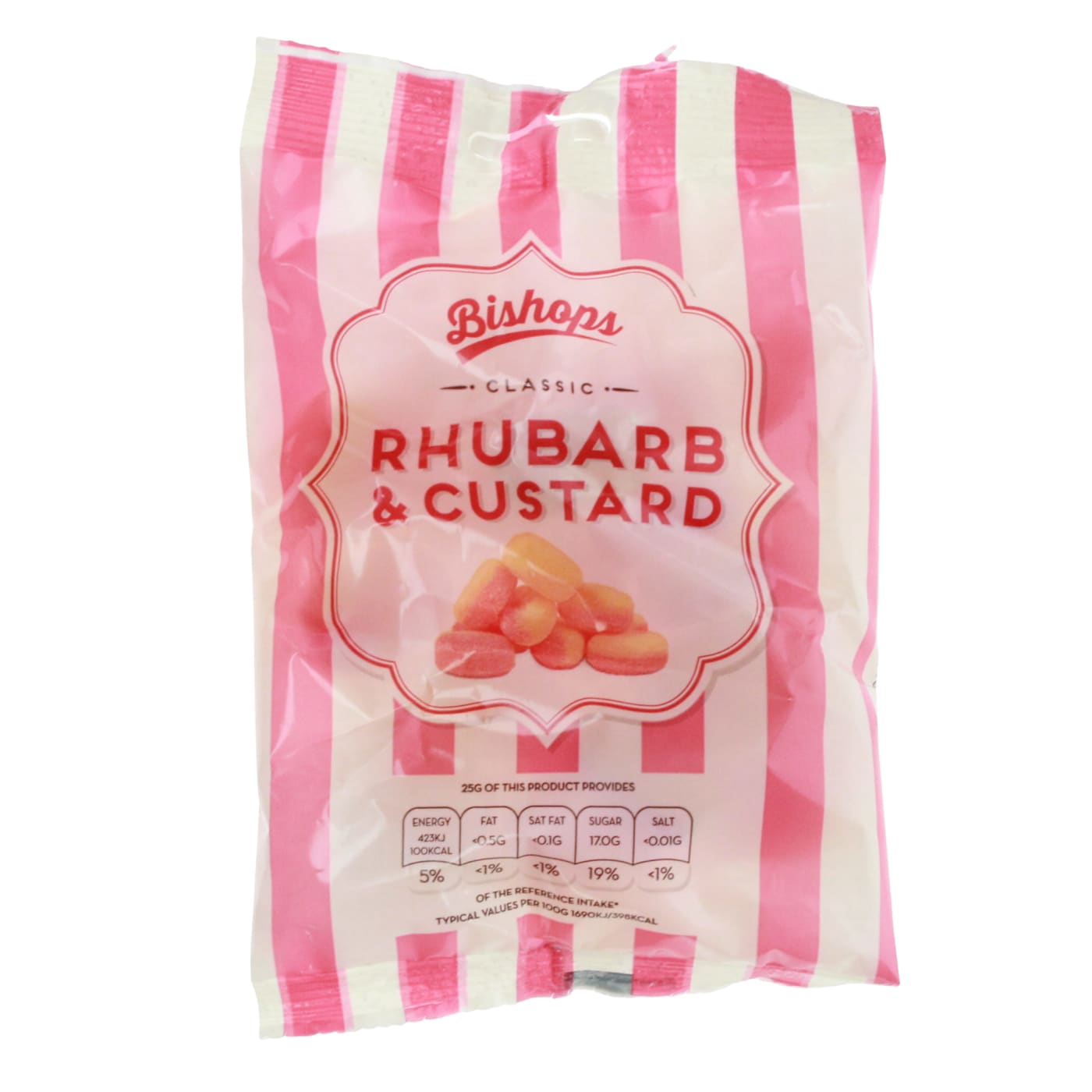 BISHOPS 140G RHUBARB & CUSTARD SWEETS