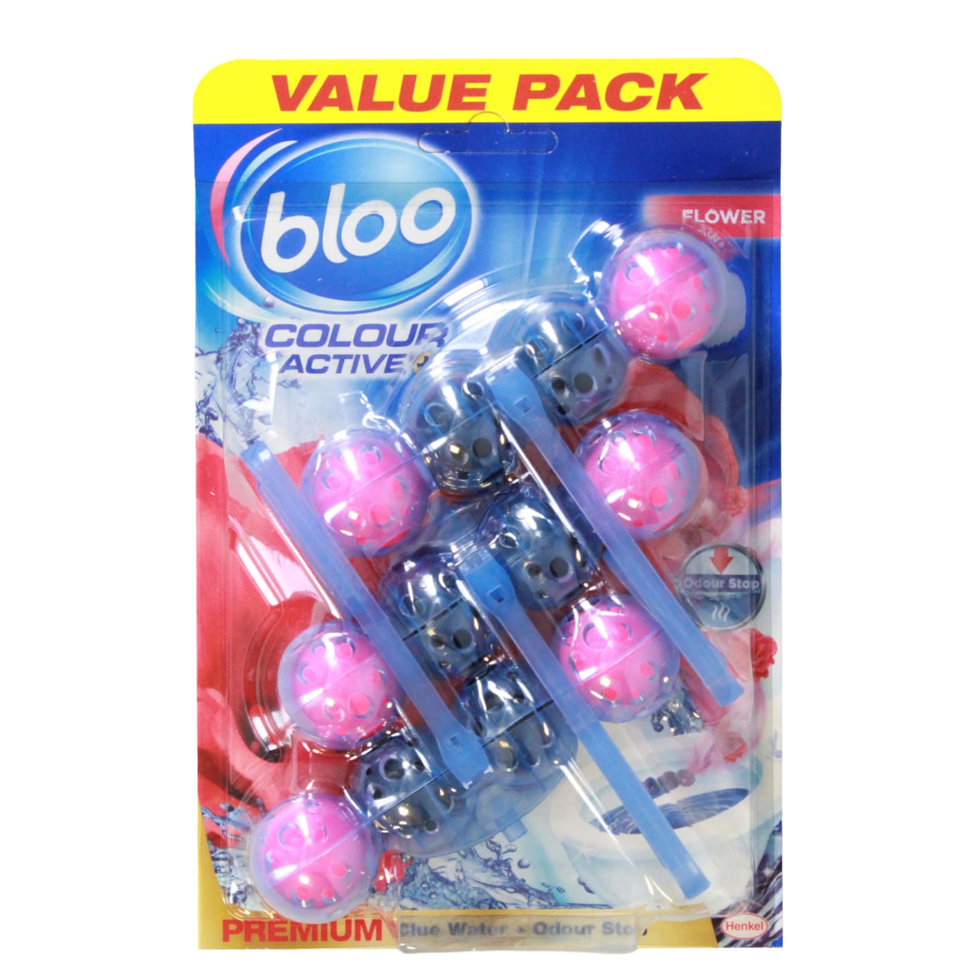 BLOO COLOUR ACTIVE 3X50G TOILET BLOCK FLOWER 3 PACK