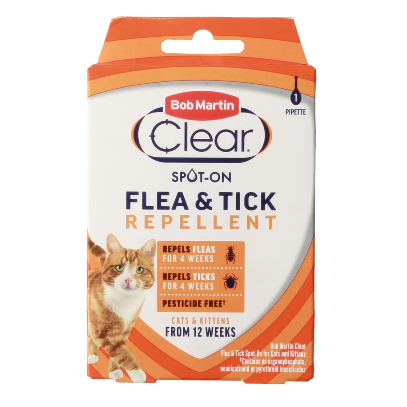 BOB MARTIN CLEAR FLEA & TICK SPOT ON FOR CATS & KITTENS