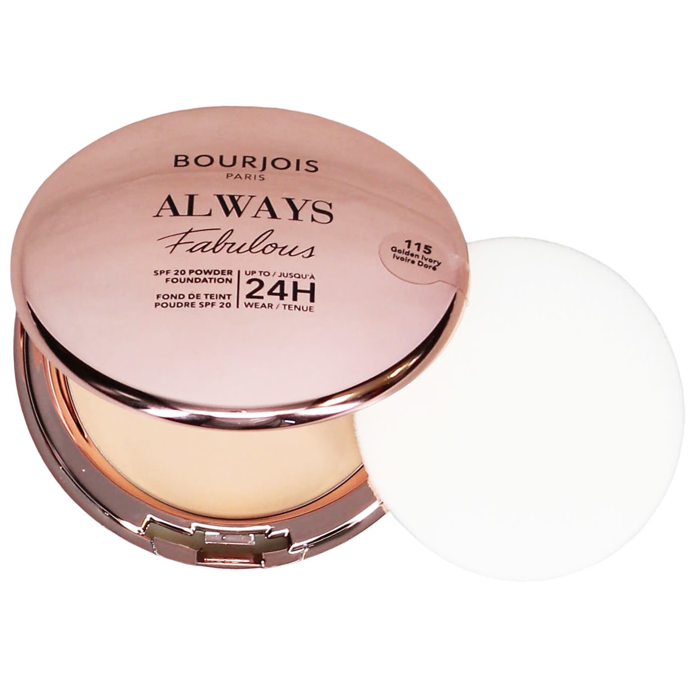 BOURJOIS ALWAYS FABULOUS PRESSED POWDER GOLDEN IVORY 115