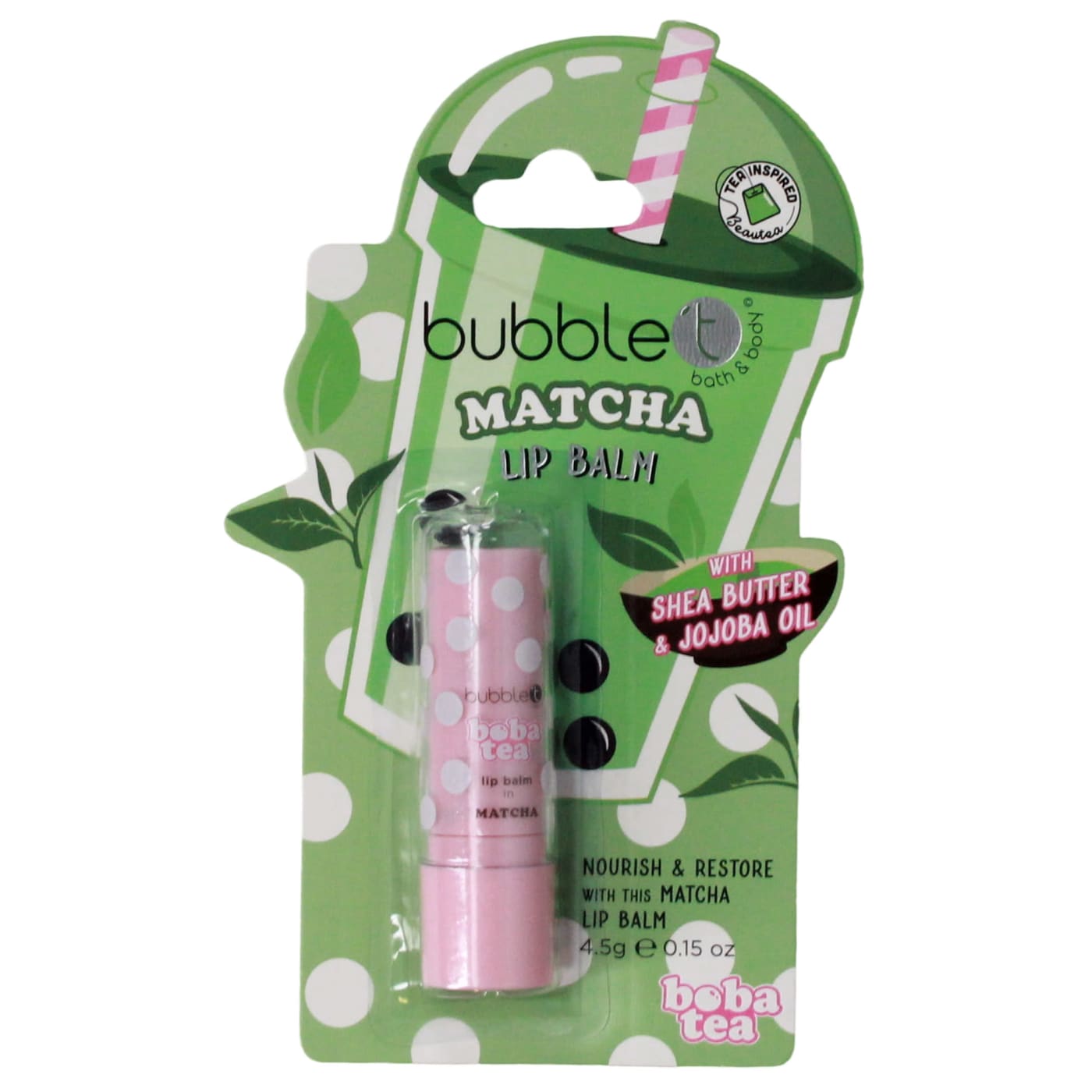 BUBBLE T 4.5G LIP BALM NOURISH & RESTORE MATCHA