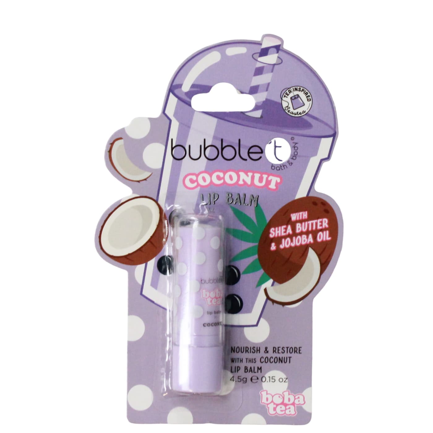BUBBLE T 4.5G LIP BALM NOURISH & RESTORE COCONUT