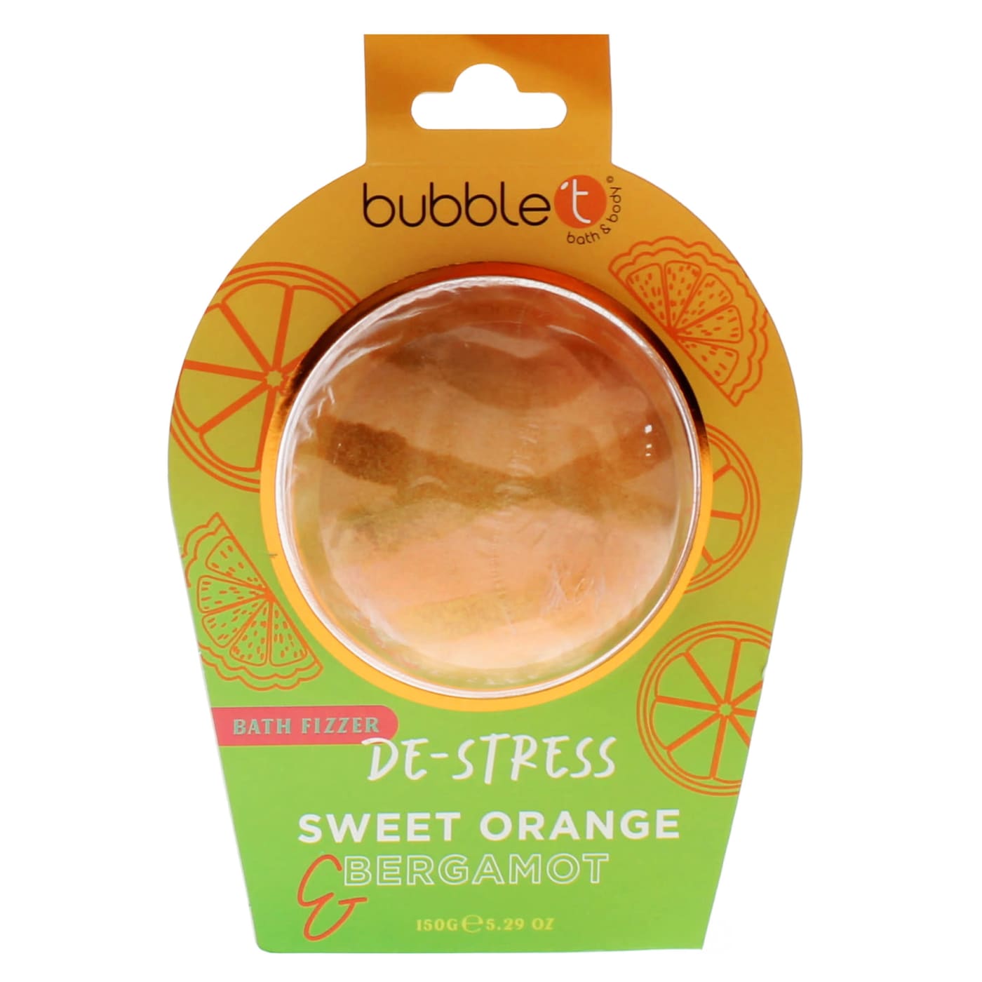 BUBBLE T 150G BATH FIZZER DE-STRESS SWEET ORANGE & BERGAMOT