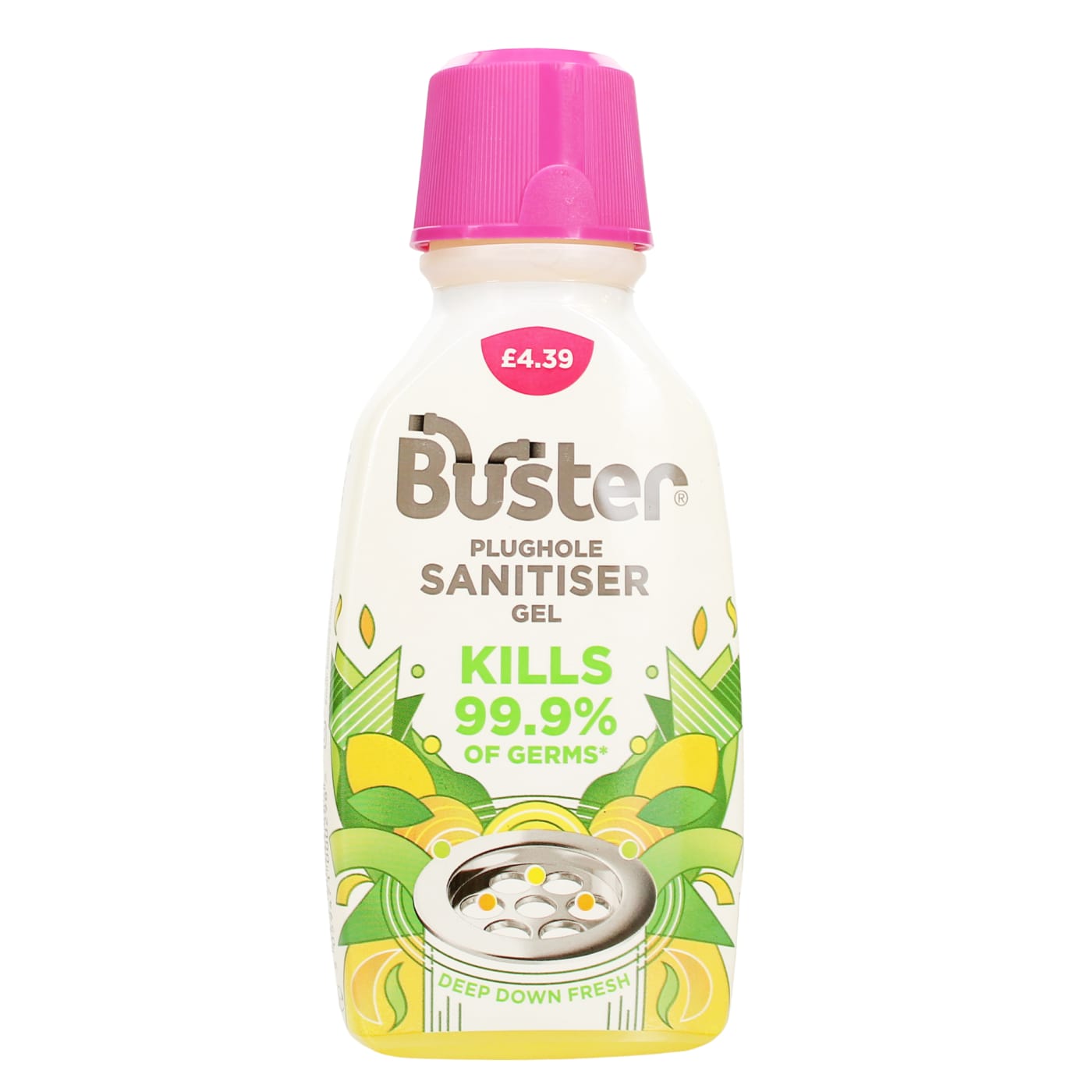 BUSTER 6X PLUGHOLE SANITISER GEL CITRUS PMP £4.39 300ML