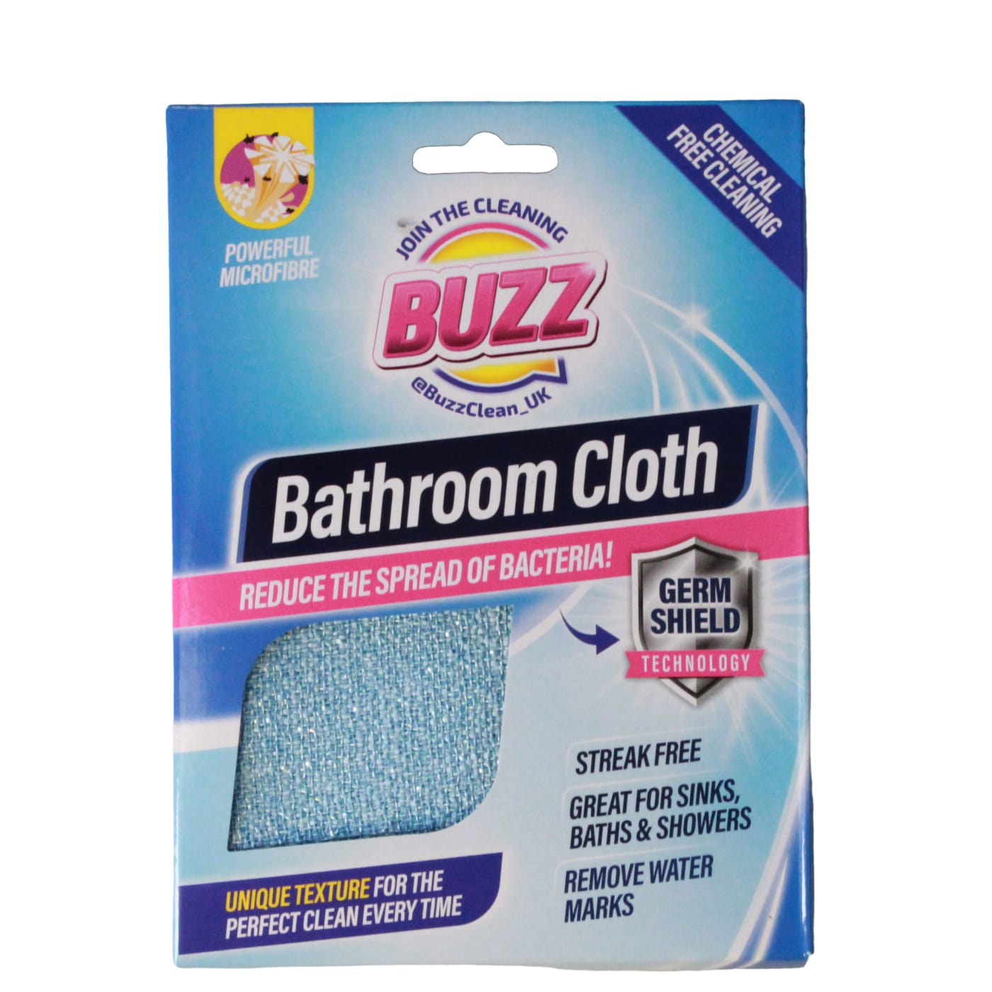BUZZ MICROFIBRE BATHROOM CLOTH WITH GERM SHIELD