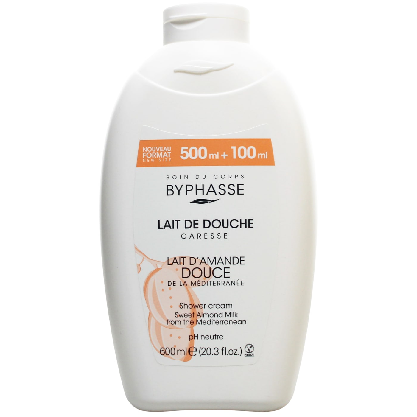 BYPHASSE CARESSE SHOWER CREAM SWEET ALMOND MILK 600ML