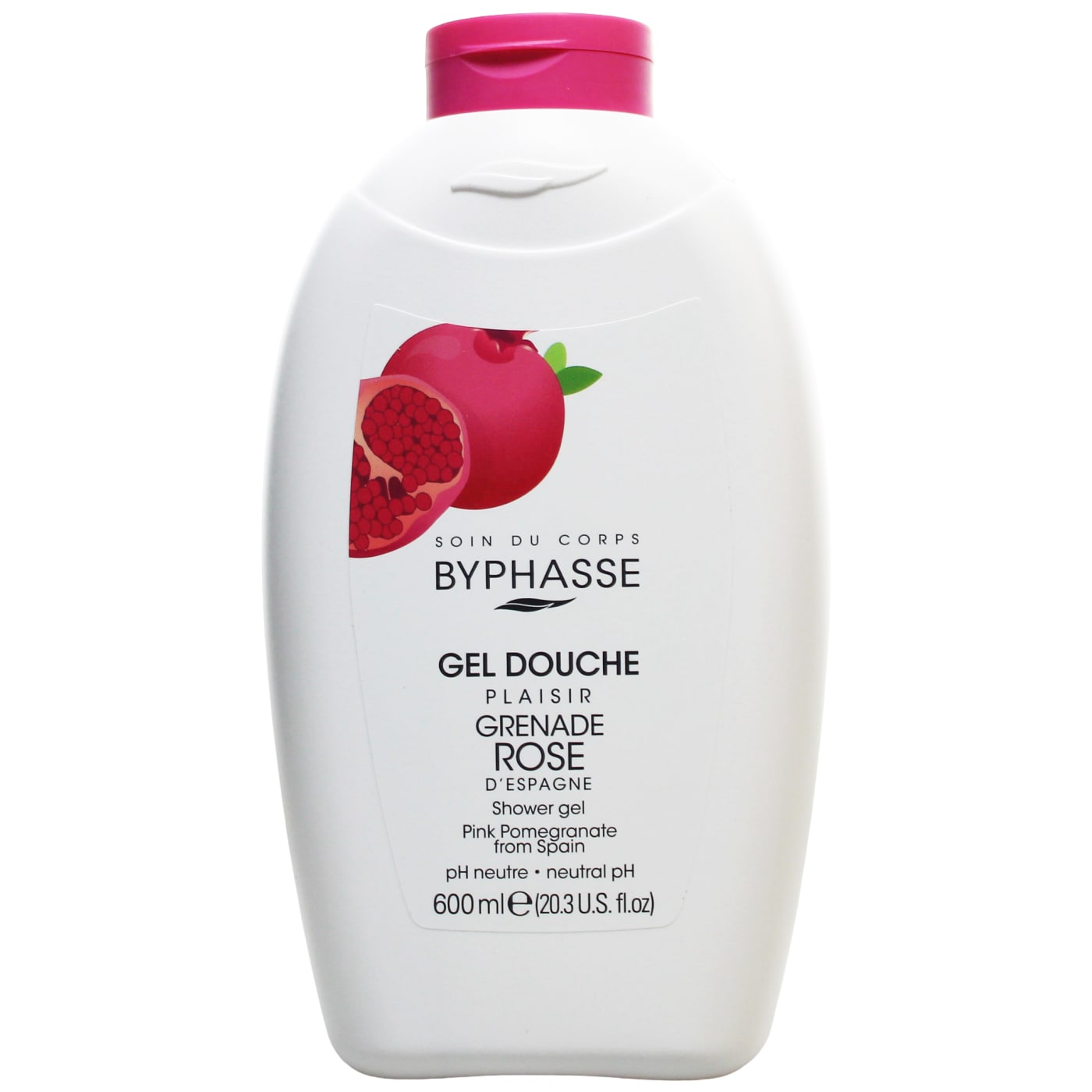 BYPHASSE PLAISIR NATURE SHOWER GEL PINK POMEGRANATE 600ML