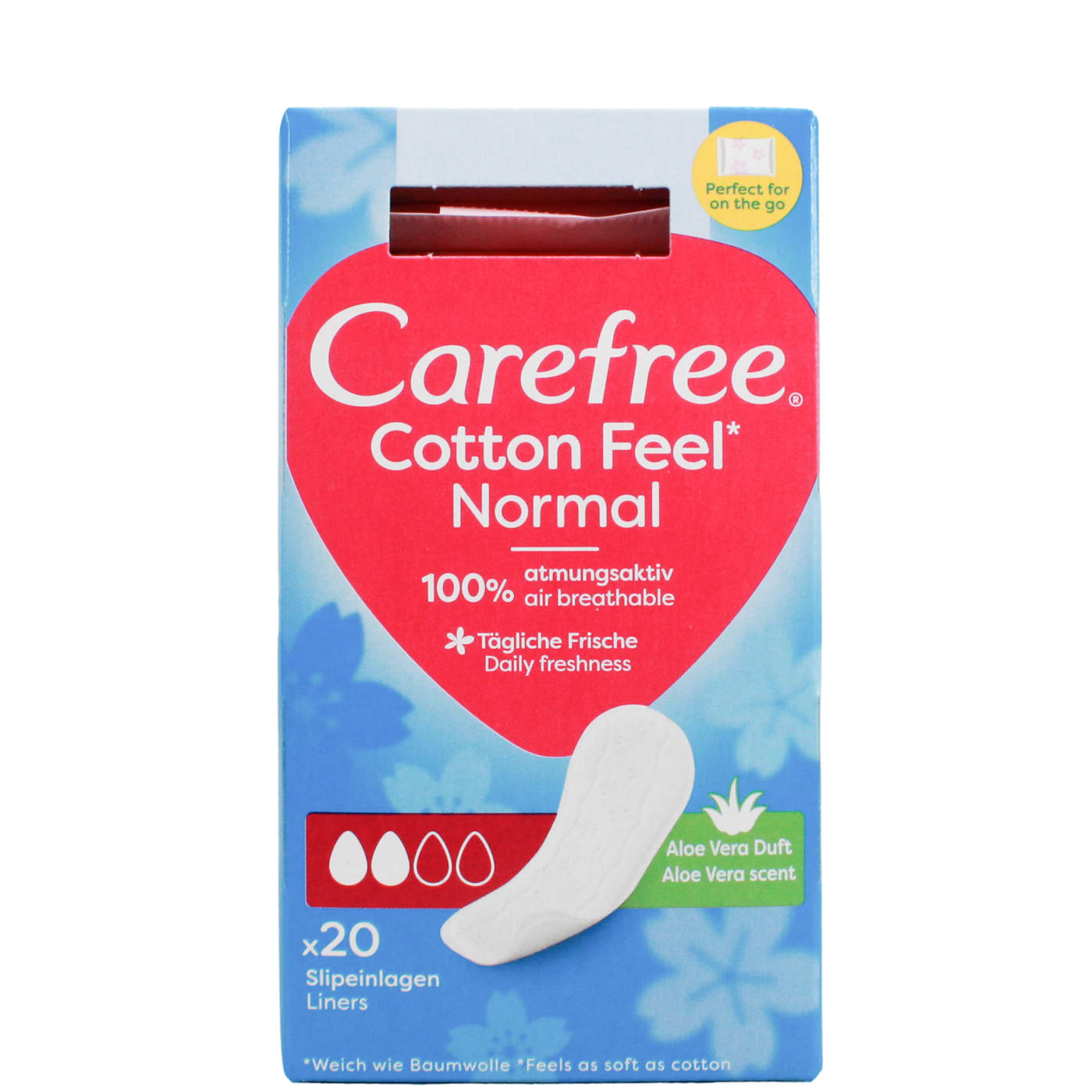 CAREFREE PANTYLINERS COTTON ALOE 20'S