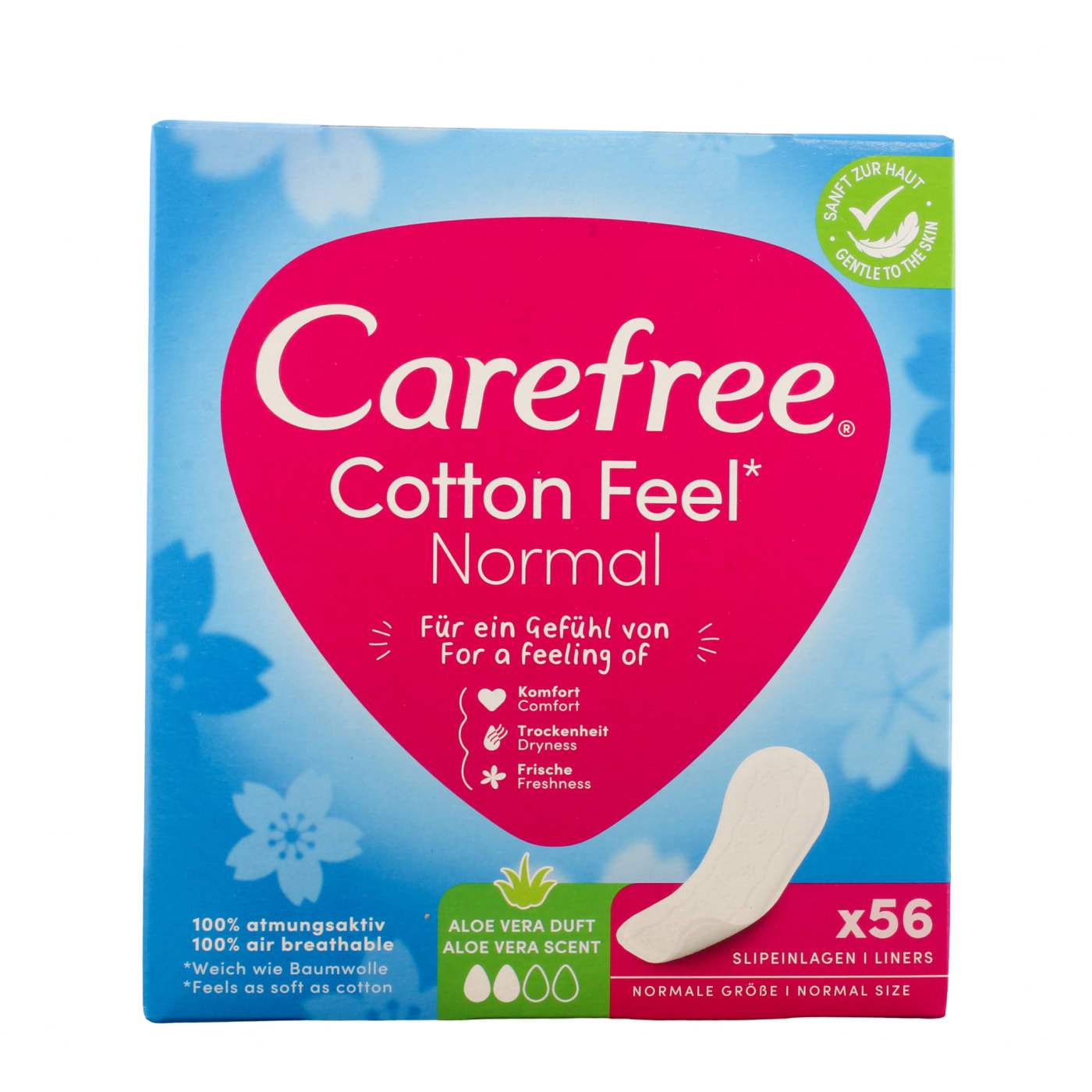 CAREFREE PANTYLINERS NORMAL ALOE VERA 56'S