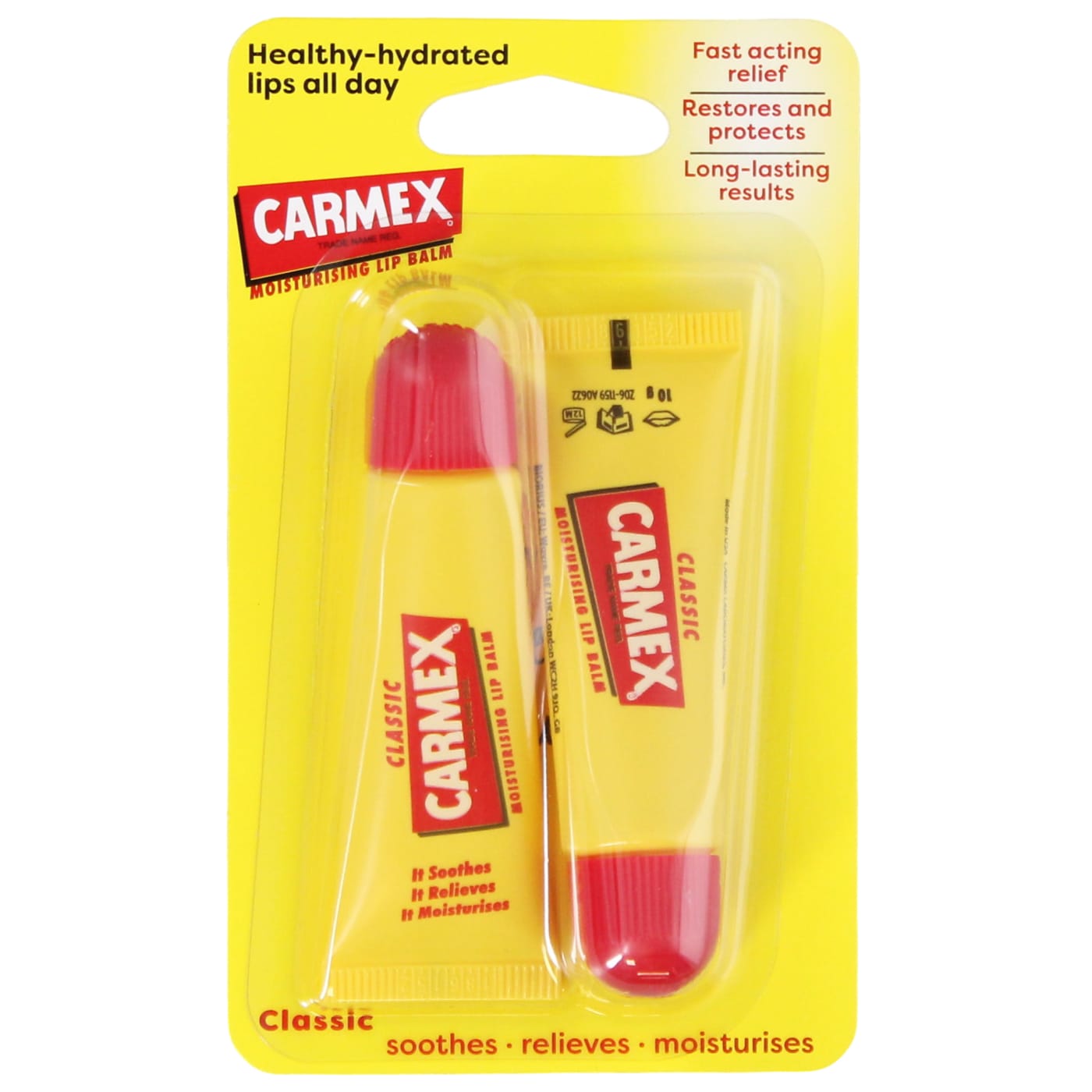 CARMEX 10G LIP BALM TUBE ORIGINAL 2 PACK