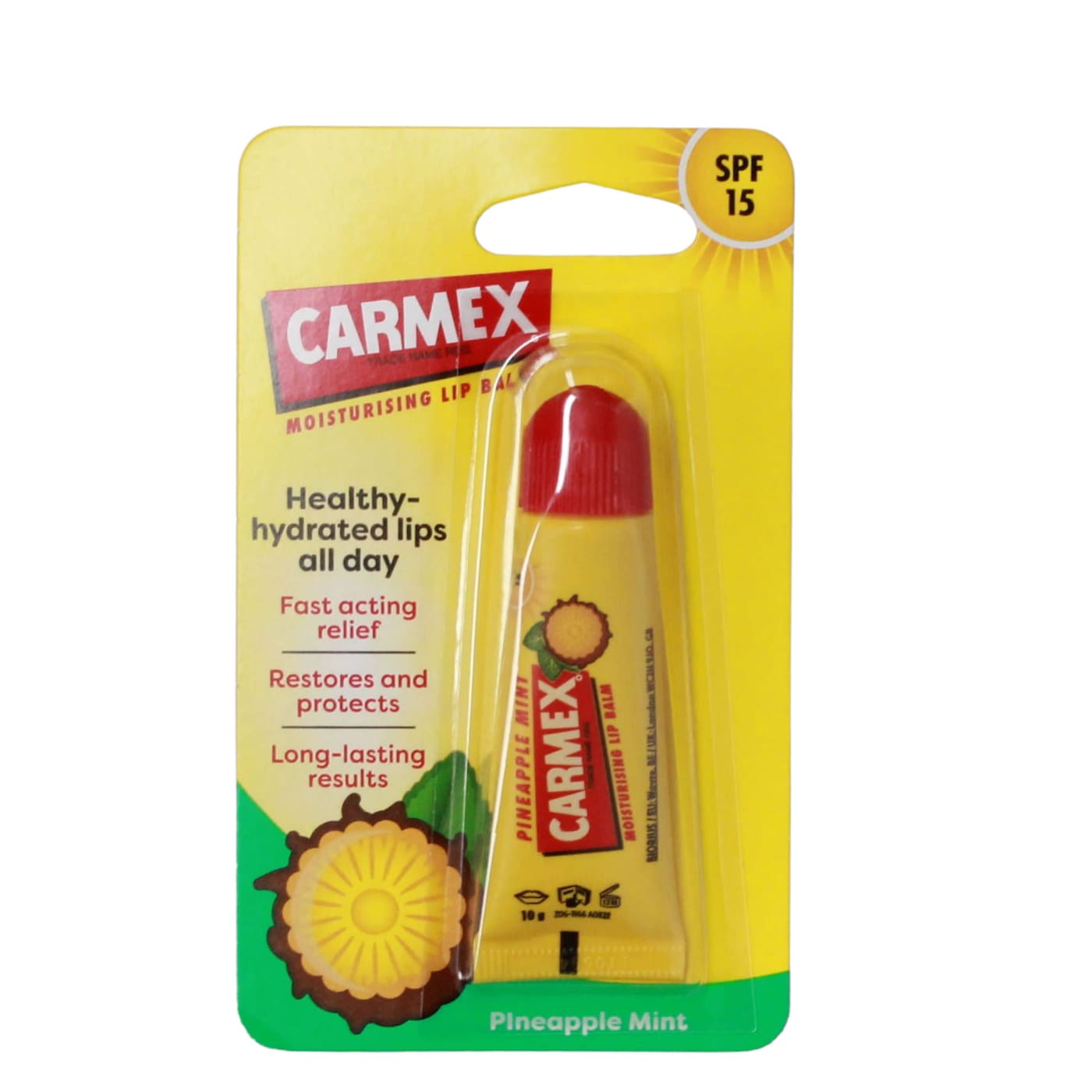CARMEX 10G LIP BALM TUBE PINEAPPLE MINT CLIPSTRIP