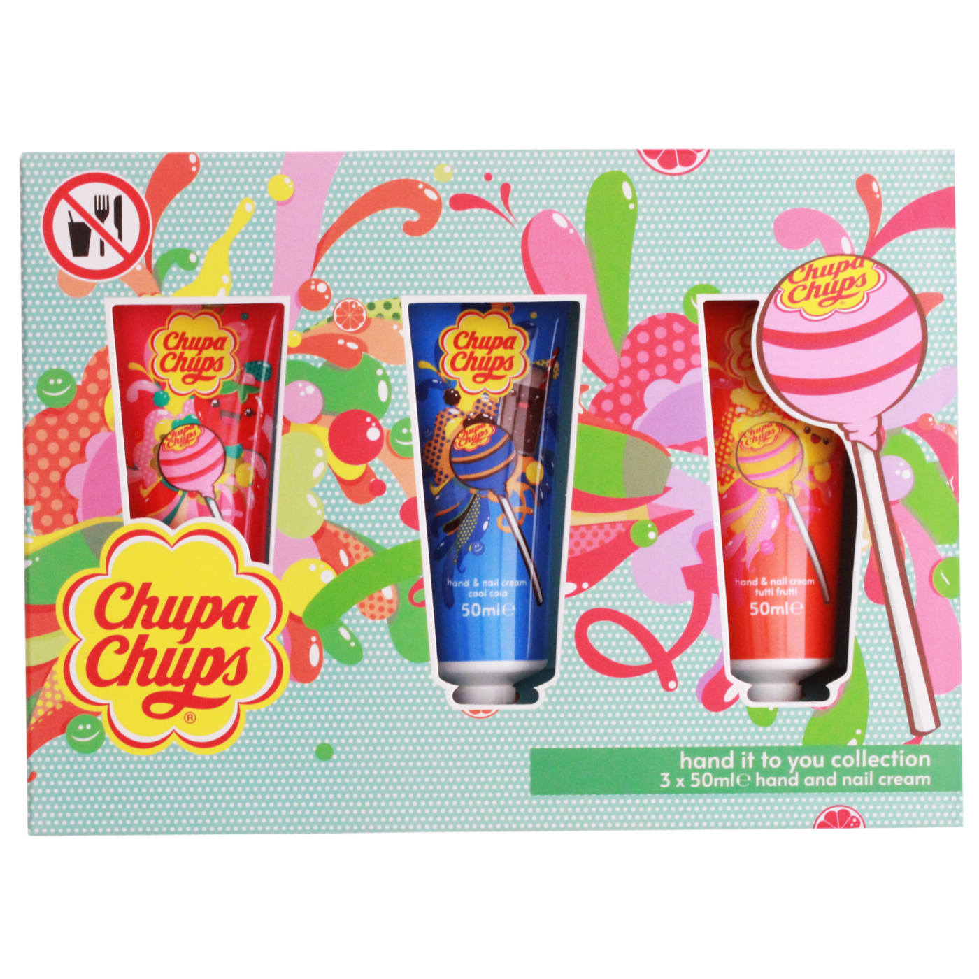 CHUPA CHUPS 3 HAND CREAM GIFT SET (STRAWBERRY, TUTTI FRUTTI & COLA) X50ML