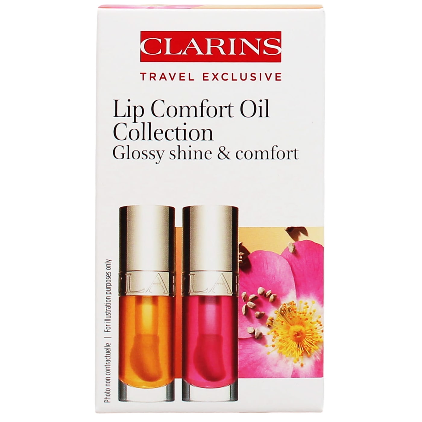 CLARINS LIP OIL COMFORT DUO HONEY 01 & PITAYA 04 2X7ML