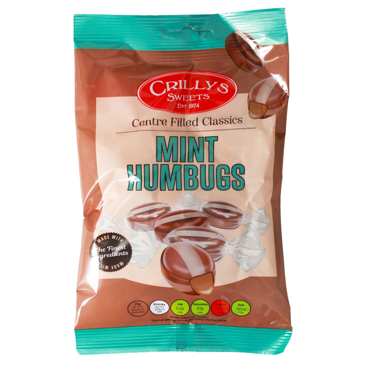 CRILLYS SWEETS 100G MINT HUMBUGS