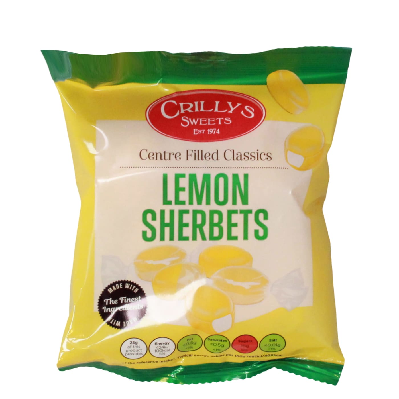 CRILLYS SWEETS 100G LEMON SHERBERTS