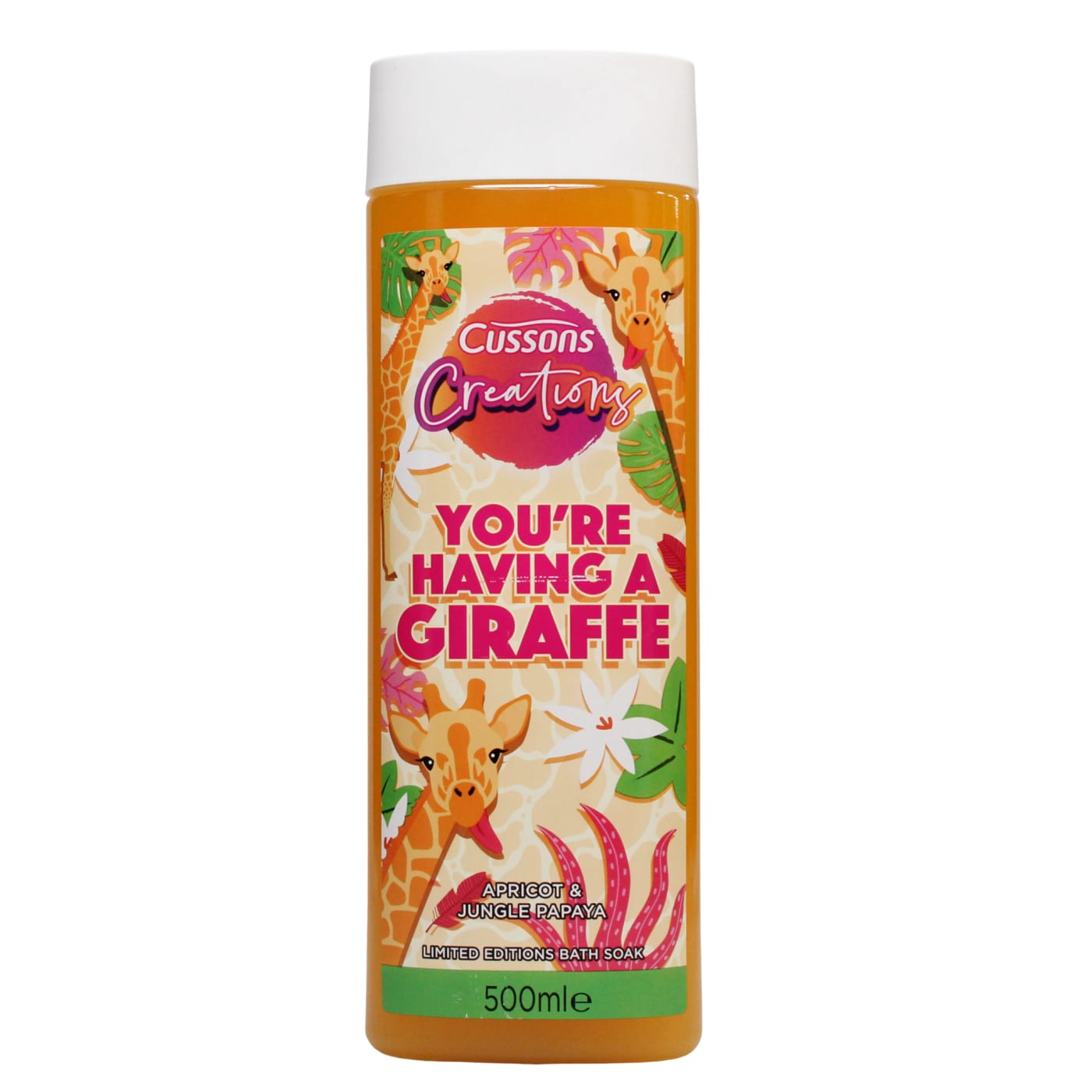 CUSSONS CREATIONS YOU'RE HAVING A GIRAFFE BATH SOAK APRICOT & JUNGLE PAPAYA 500ML