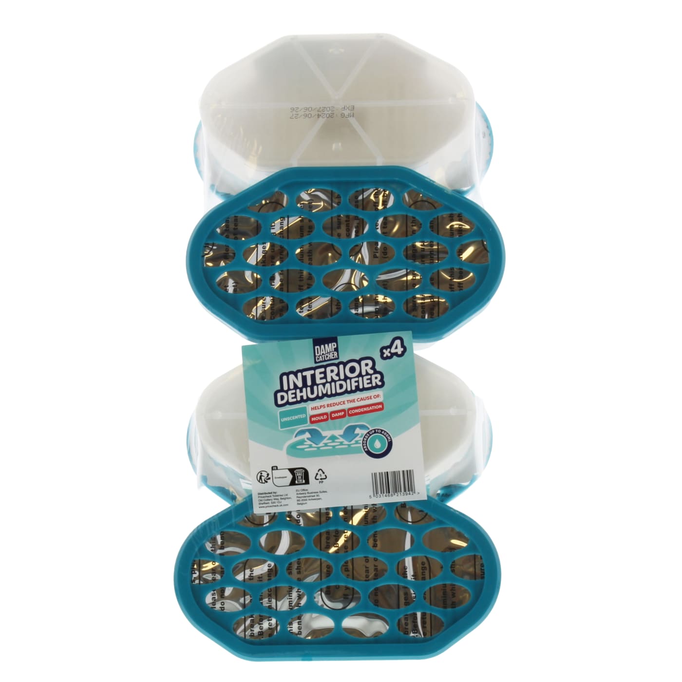 DAMP CATCHER 4X INTERIOR DEHUMIDIFIER UNFRAGRANCED 4 PACK 400ML