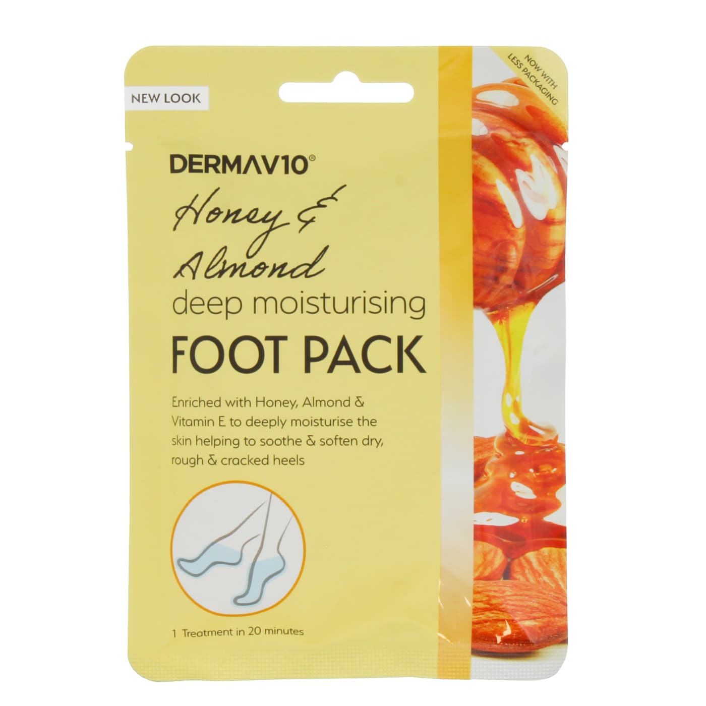 DERMA V10 DEEP MOISTURISING FOOT PACK HONEY & ALMOND