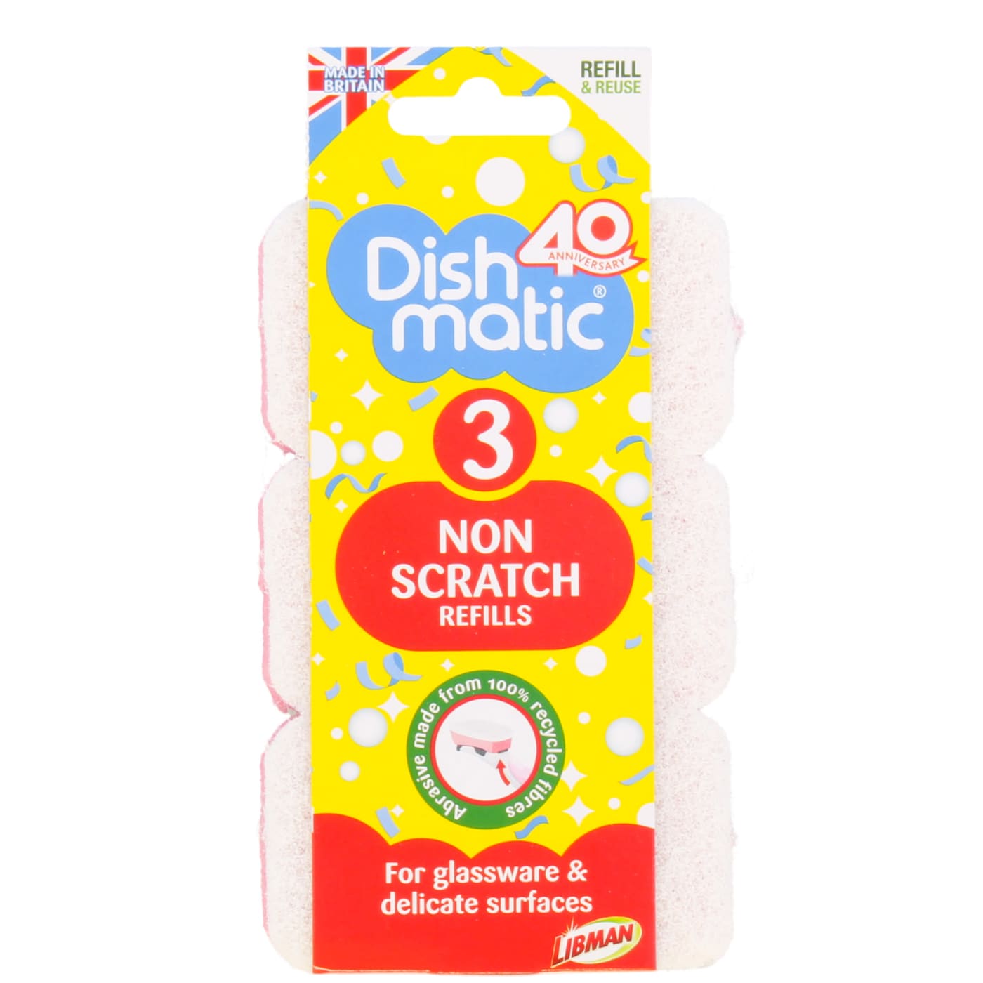 DISHMATIC NON-SCRATCH REFILLS 3 PACK