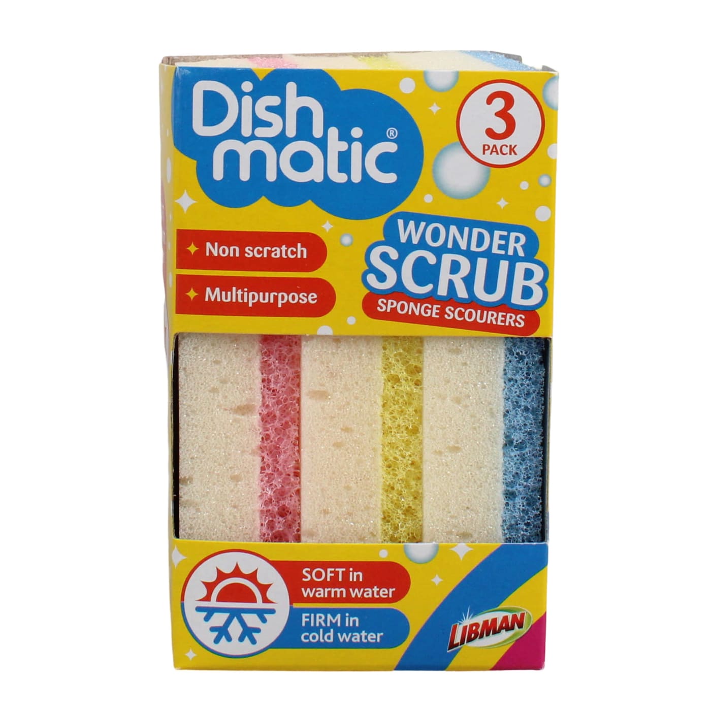 DISHMATIC ESSENTIALS WONDER SCRUB 3 PACK