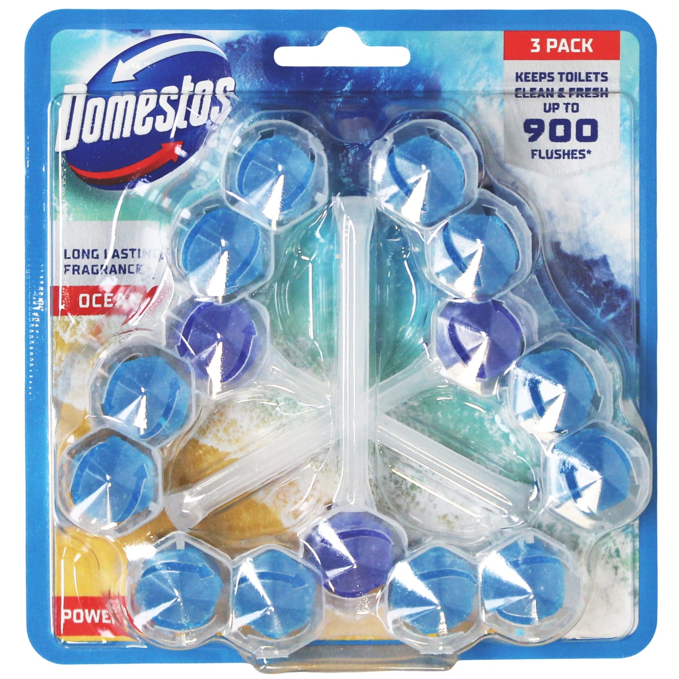 DOMESTOS 3X50G TOILET BLOCK POWER OCEAN