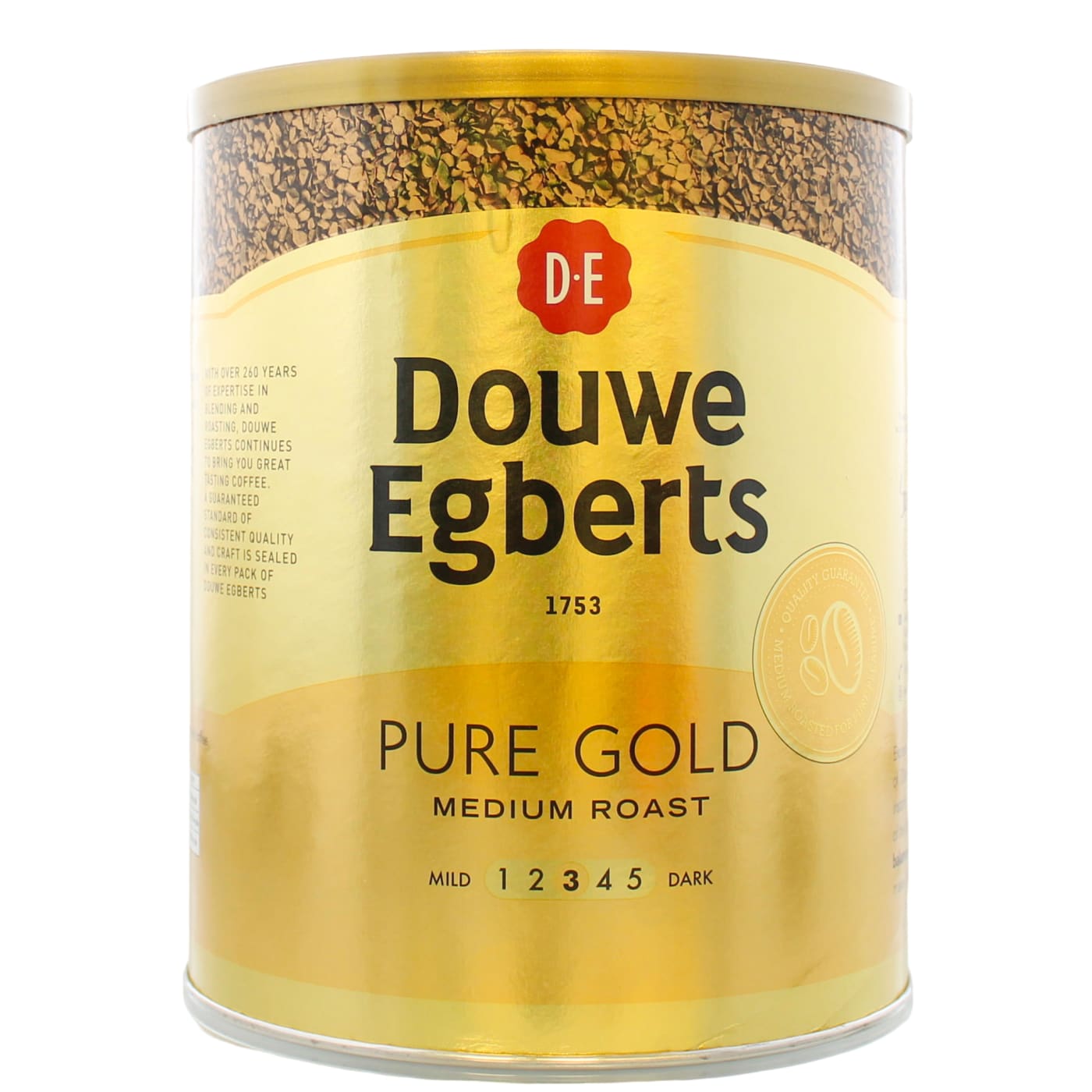 DOUWE EGBERTS 750G INSTANT COFFEE TIN PURE GOLD