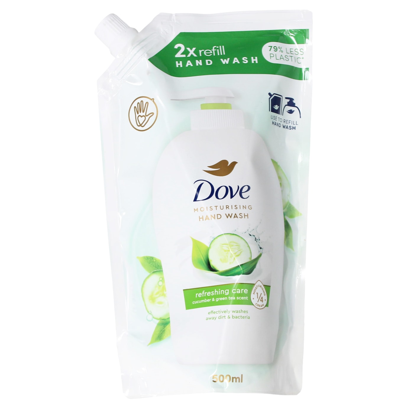 DOVE LIQUID HAND WASH REFILL GO FRESH CUCUMBER 500ML